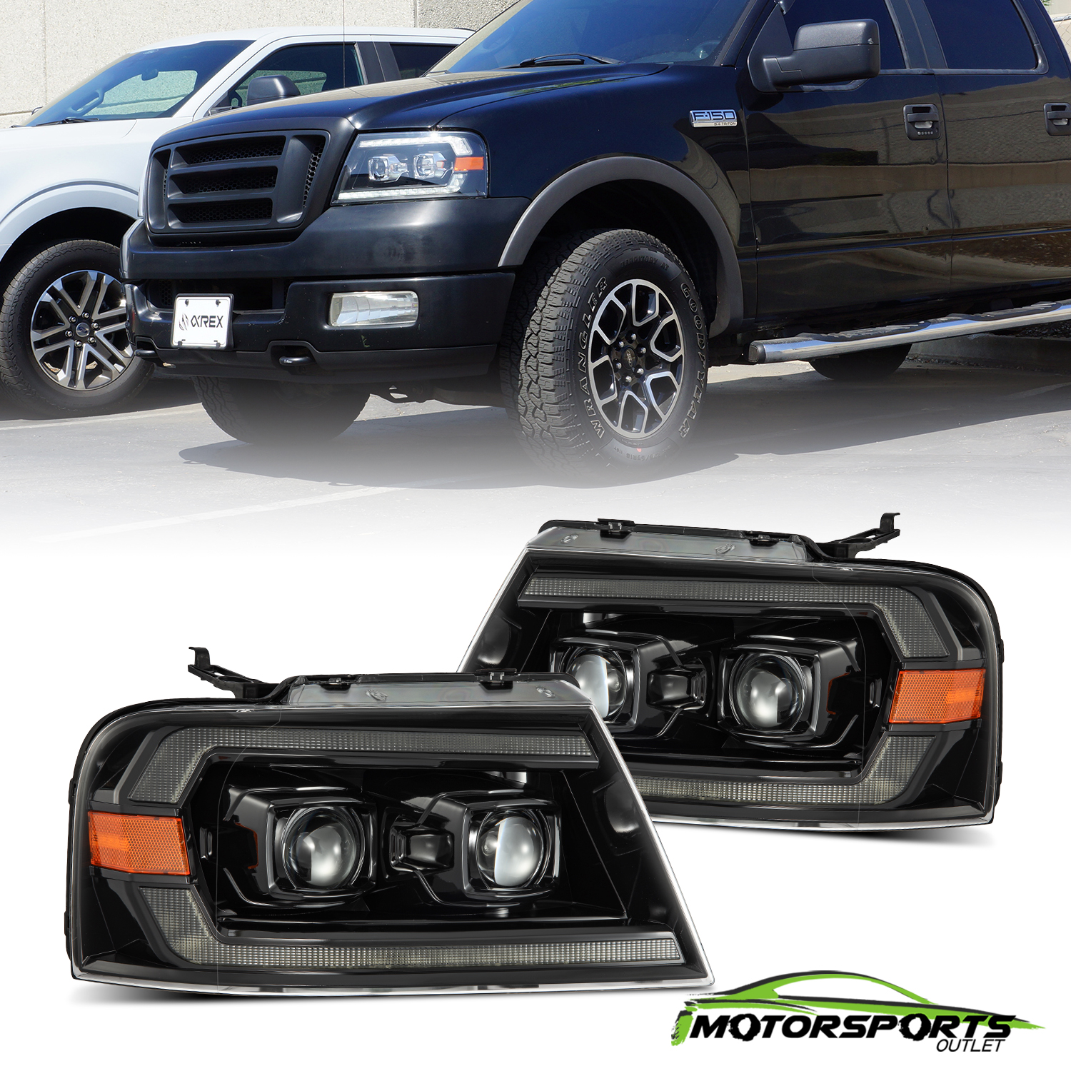 Pair Halogen Headlights For 2000-2007 Ford Taurus – Chrome Housing, Clear Lens, With Xenon Bulbs