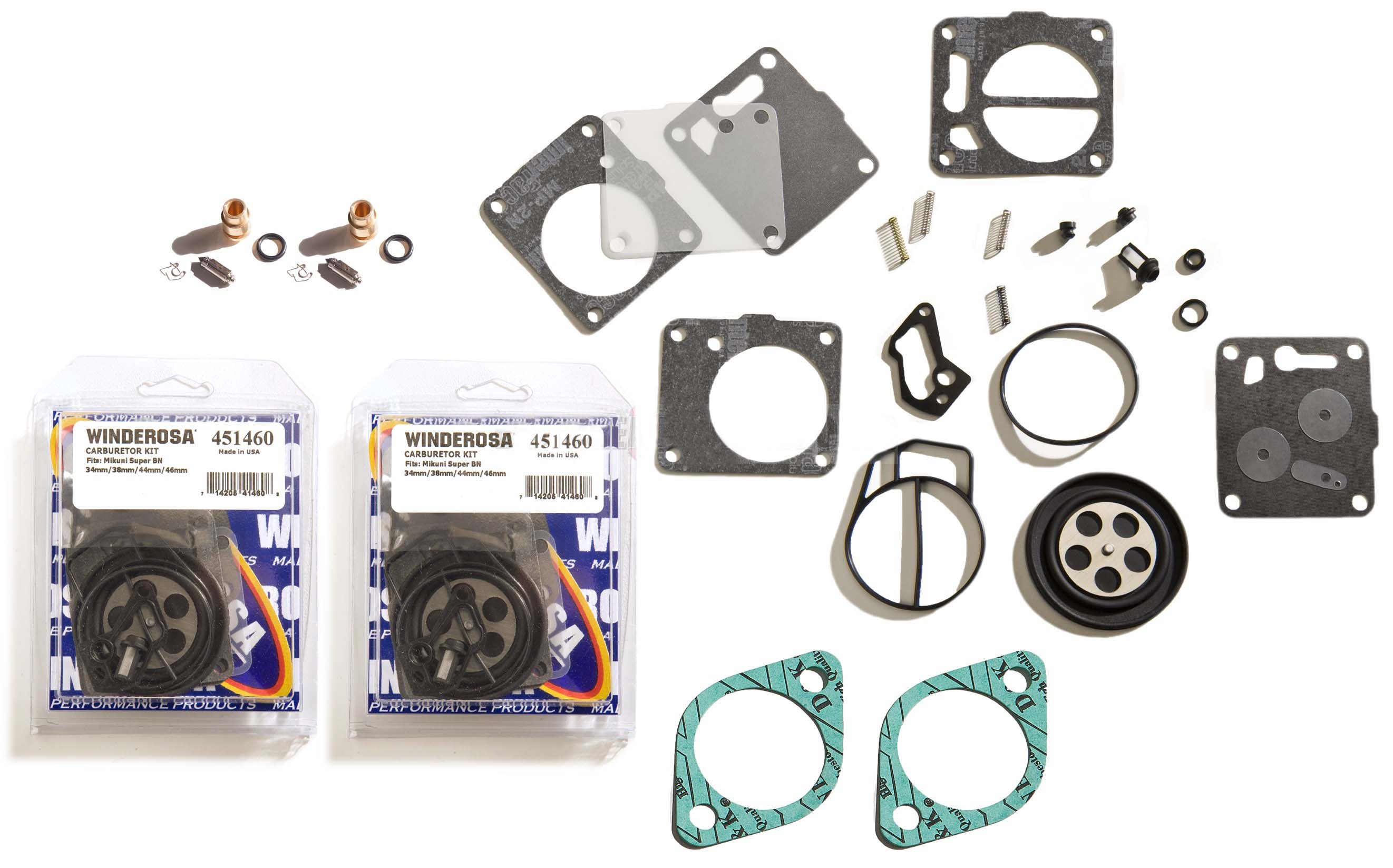 Sea Doo XP 787 95-97 Twin Carburetor Rebuild Kit With Base Gasket & Needle Seat