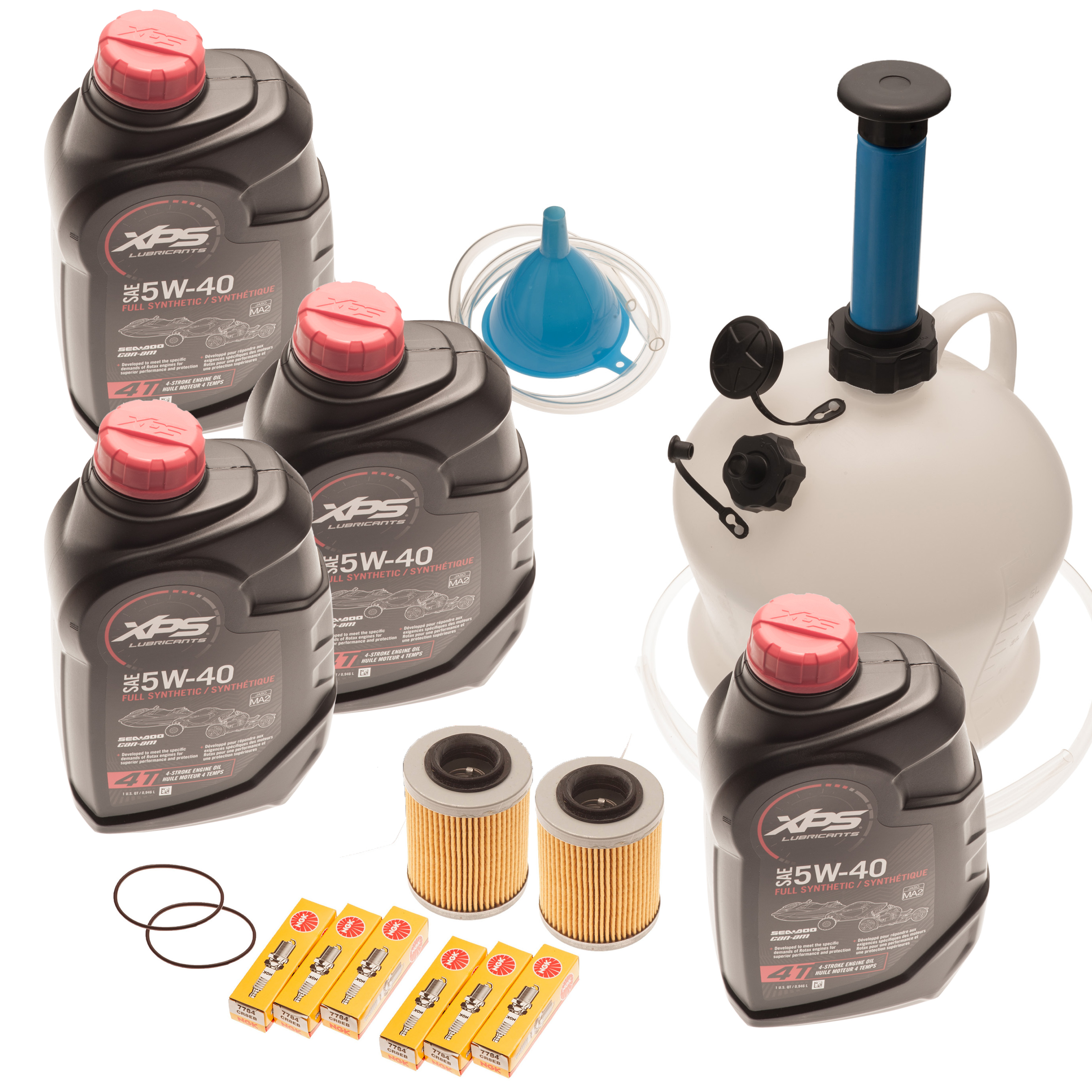 Sea Doo Spark GTI GTS 900 ACE Oil Change Kit W/ Filter Pump & Spark Plugs 2-Pack