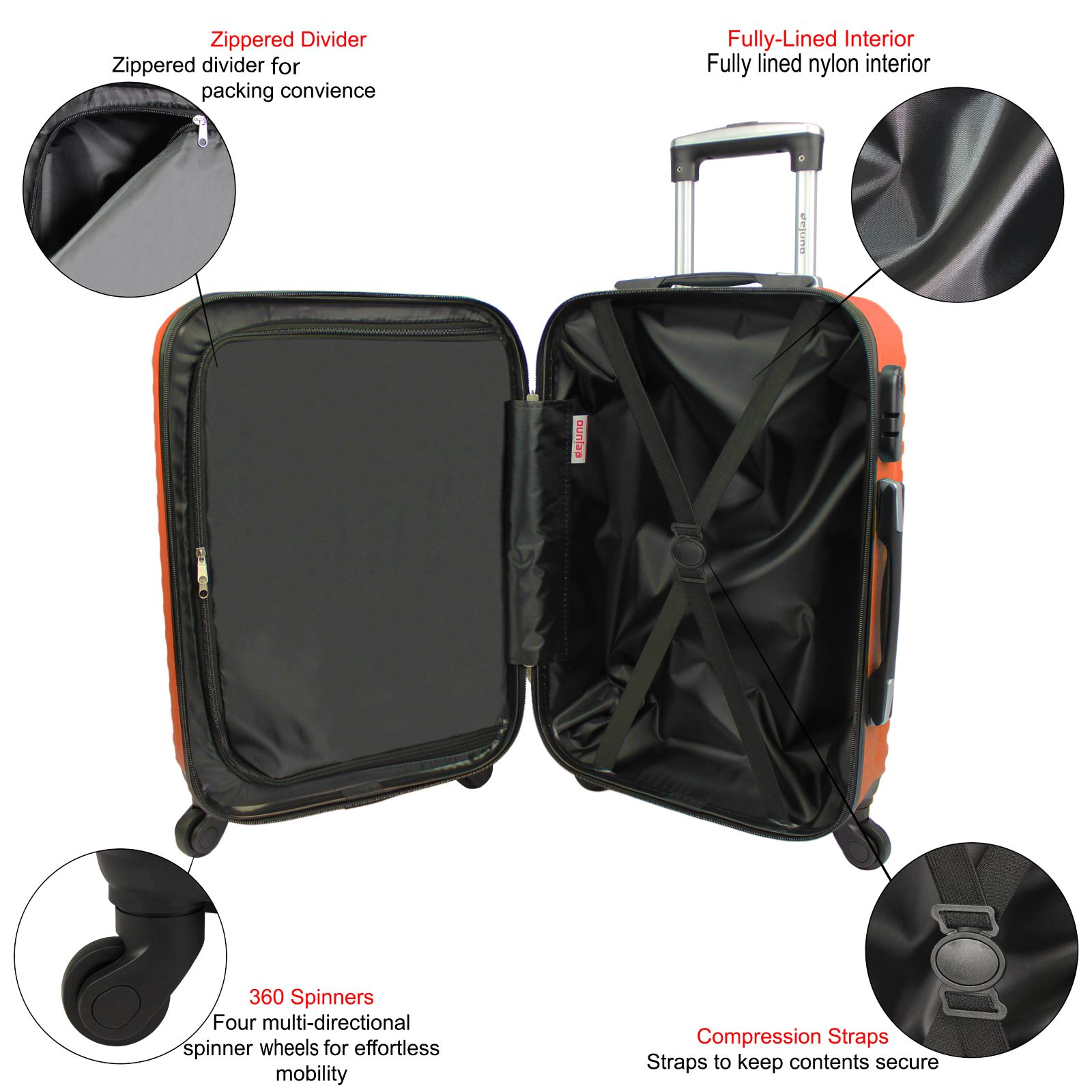 Dejuno Craft Hardside 3-Piece Spinner Luggage Set - Picture 27 of 52