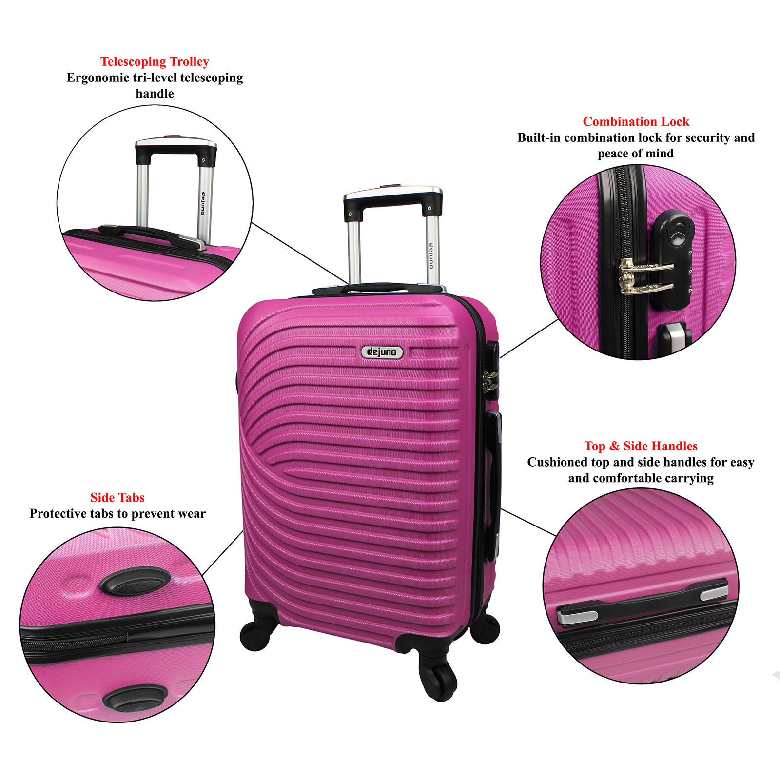 Dejuno Craft Hardside 3-Piece Spinner Luggage Set - Picture 33 of 52
