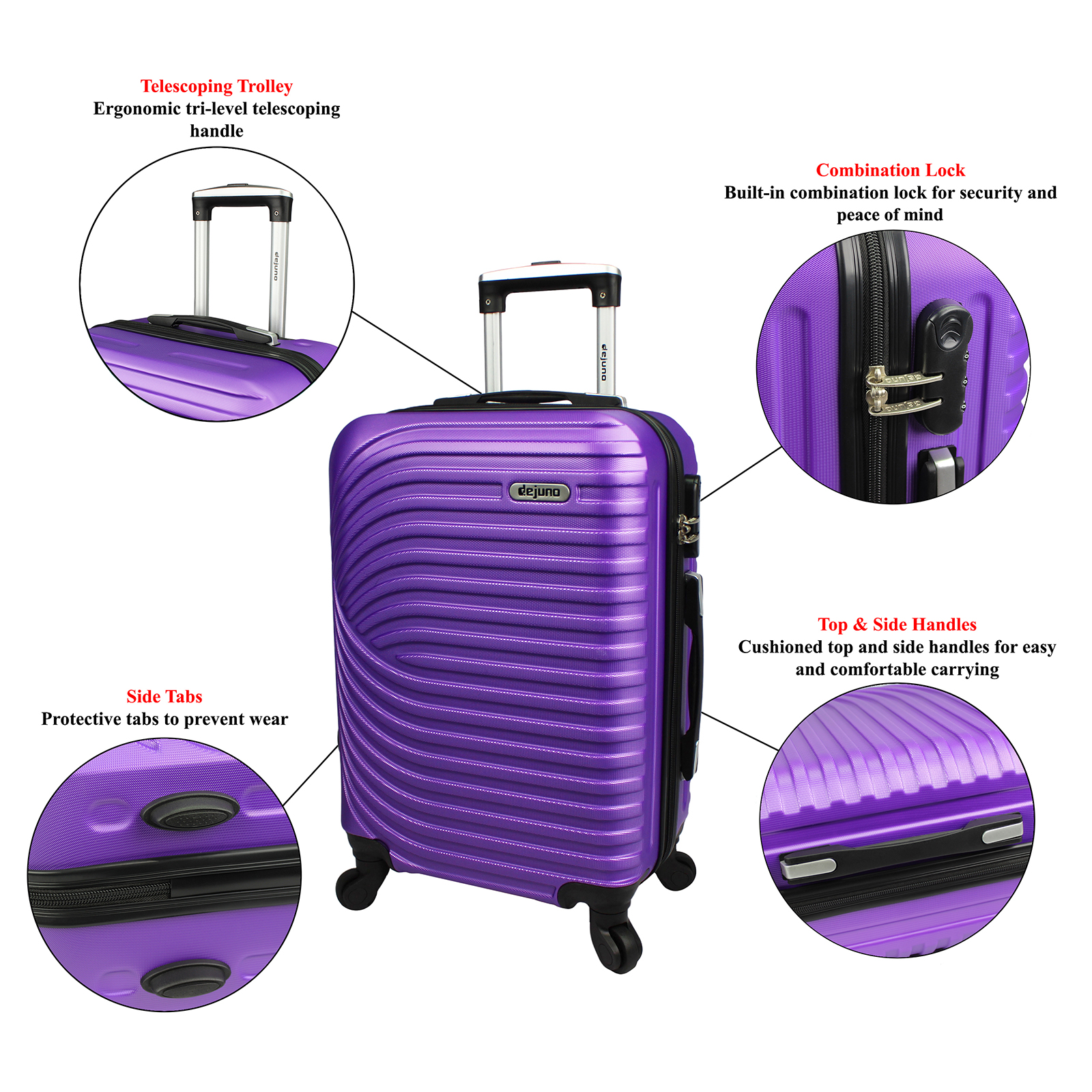 Dejuno Craft Hardside 3-Piece Spinner Luggage Set - Picture 40 of 52