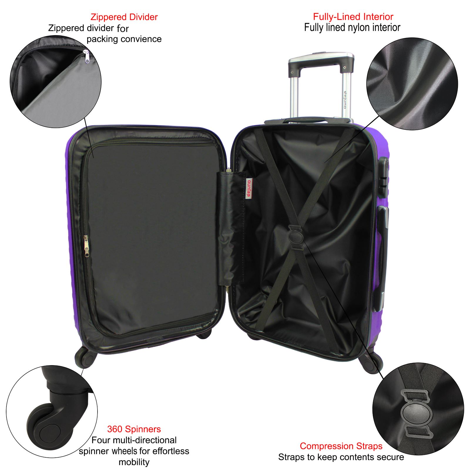 Dejuno Craft Hardside 3-Piece Spinner Luggage Set - Picture 41 of 52