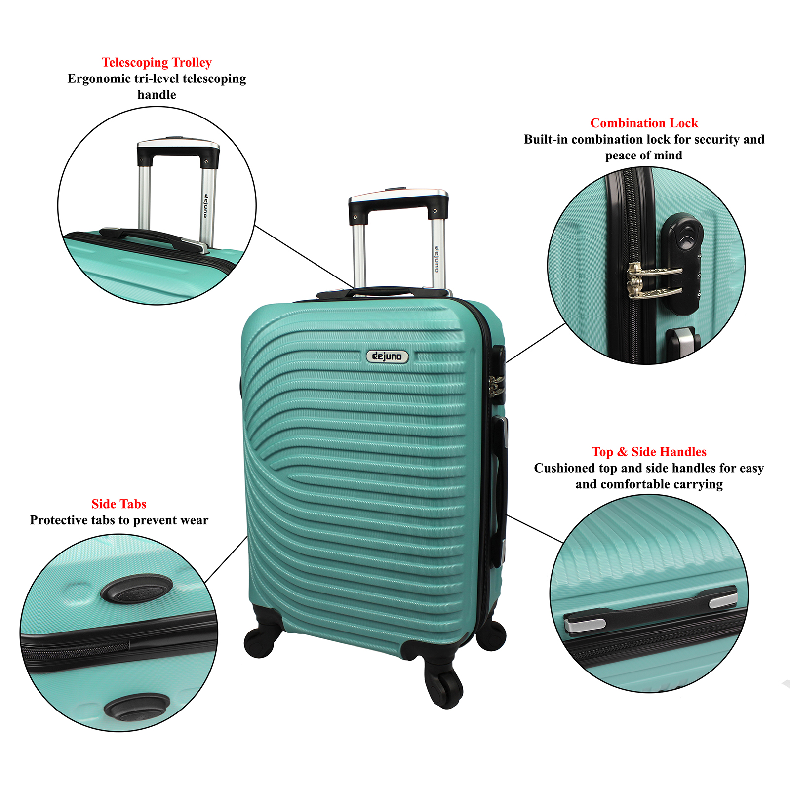 Dejuno Craft Hardside 3-Piece Spinner Luggage Set - Picture 47 of 52
