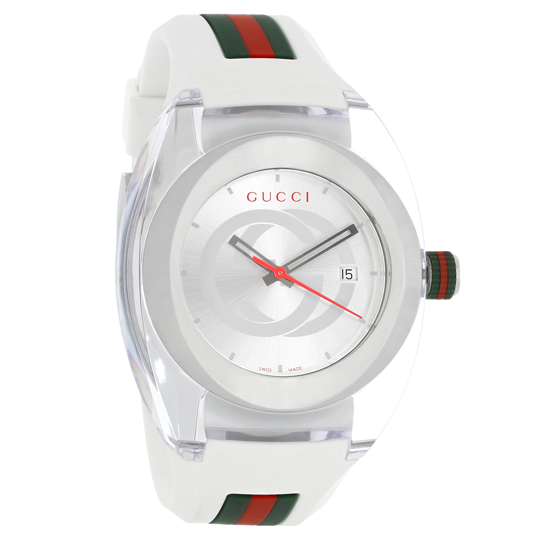 Gucci Sync XXL White Green Red Strap Swiss Quartz Watch YA137102 eBay