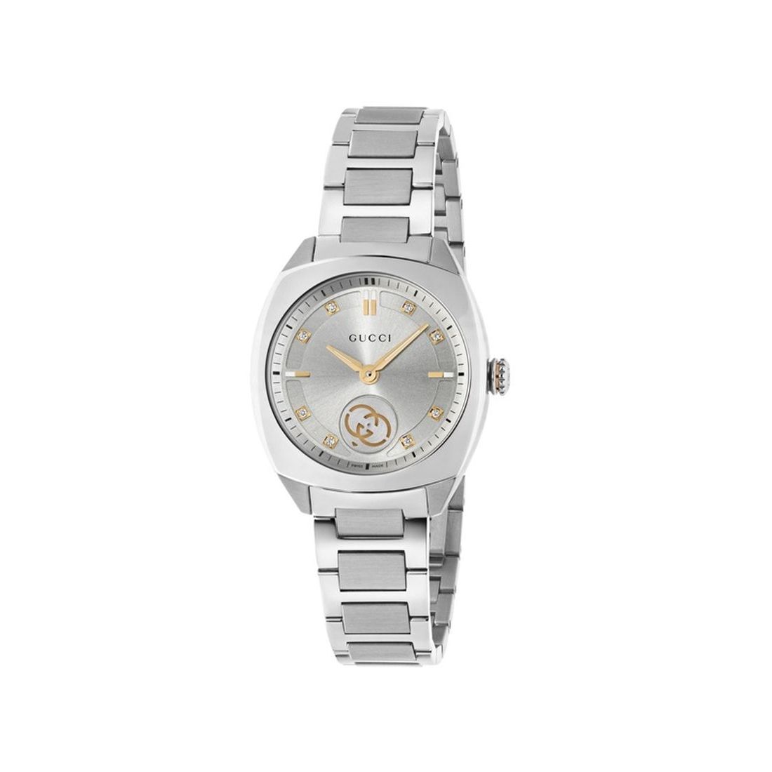 Gucci Interlocking G Quartz Diamond Silver Dial Women's Quartz Watch YA142510 - Picture 1 of 2