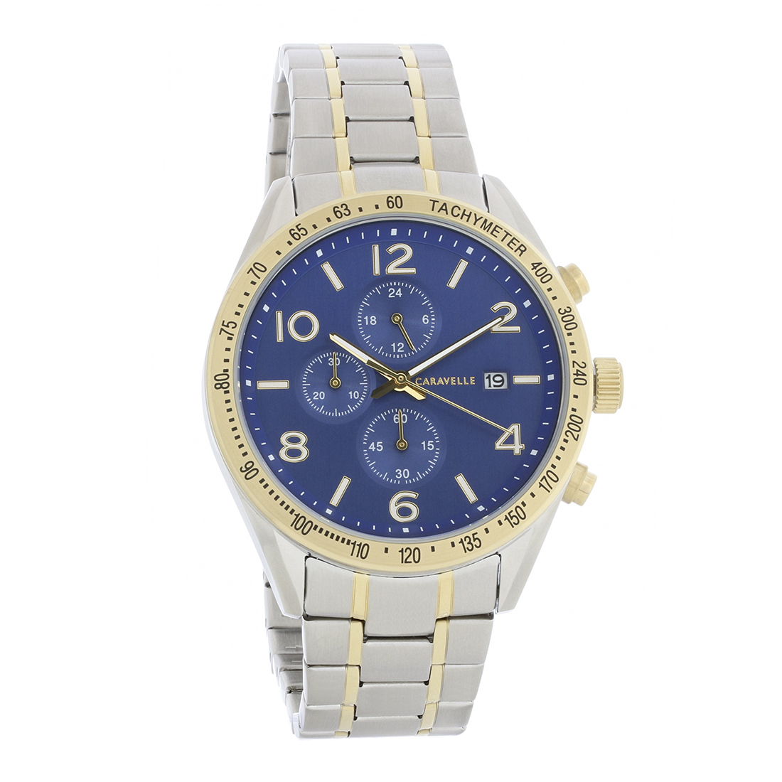 Caravelle by Bulova Quartz Mens 2Tone Chronograph Quartz Watch 45B152