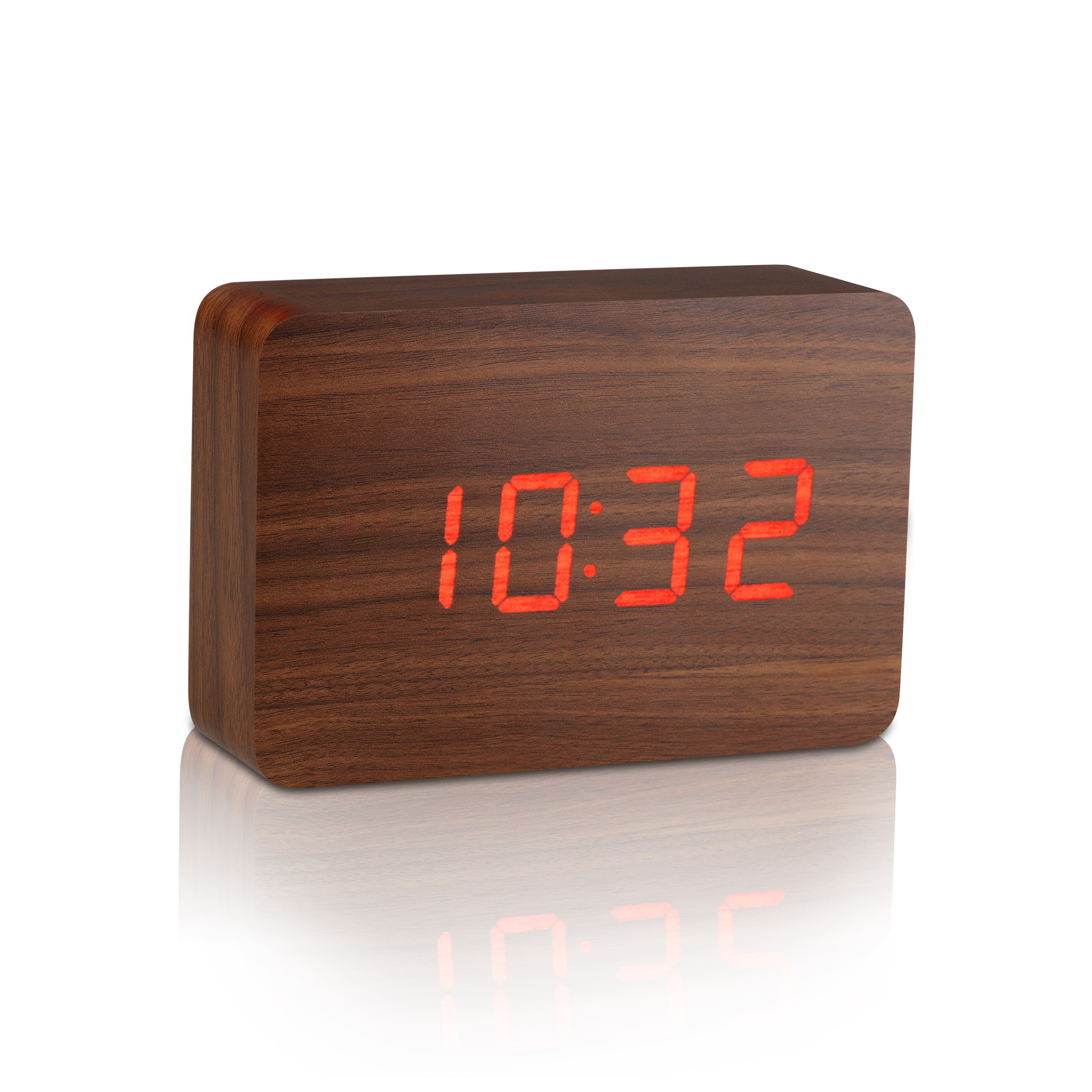Gingko Brick Click Clock  8" x 6" Time/Date/Temp Alarm Clock