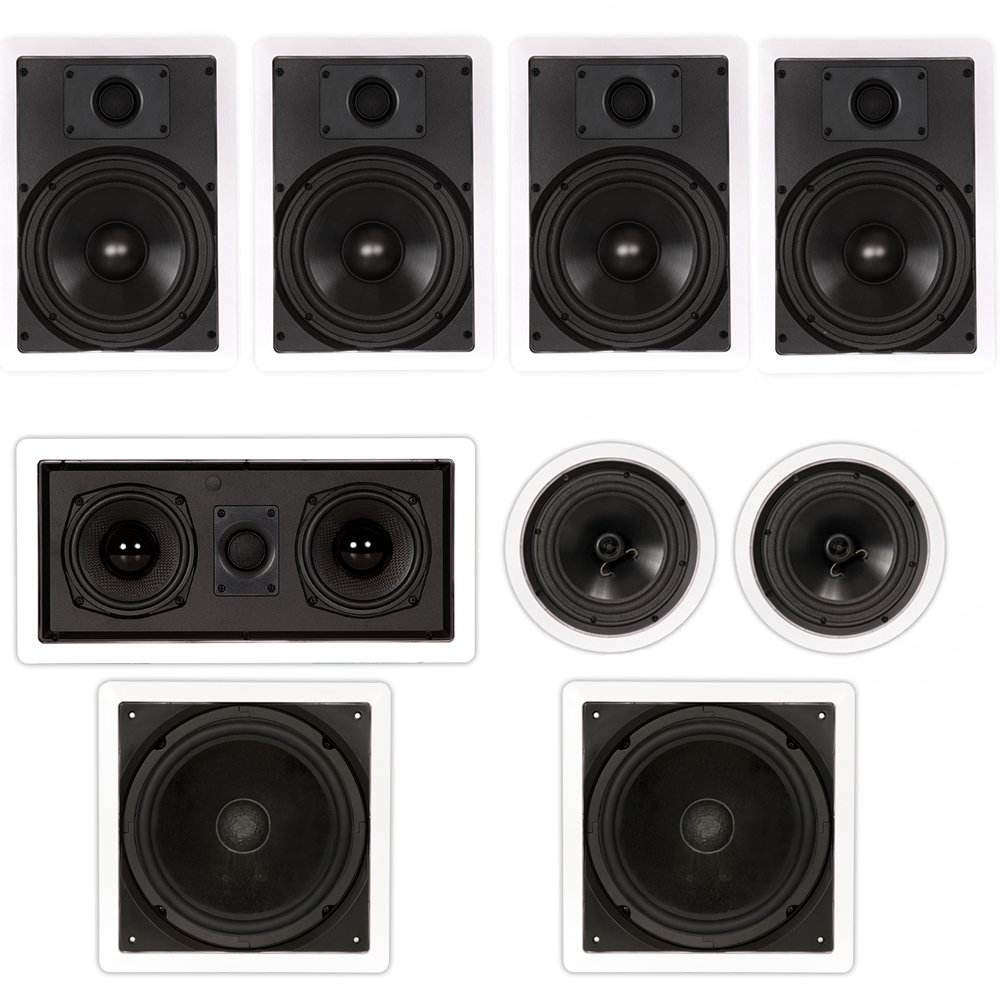 Theater Solutions TSCST87 Flush Mount 7.2 Speaker Set In Wall and