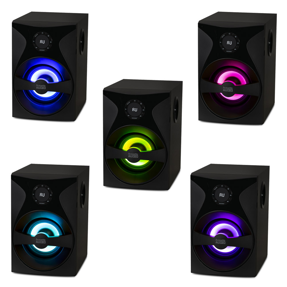 Acoustic Audio Bluetooth 5.1 Speaker System with Sub Light & FM Home