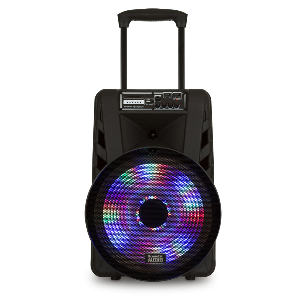 Acoustic Audio Battery Powered 15" Bluetooth Party Speaker with Lights