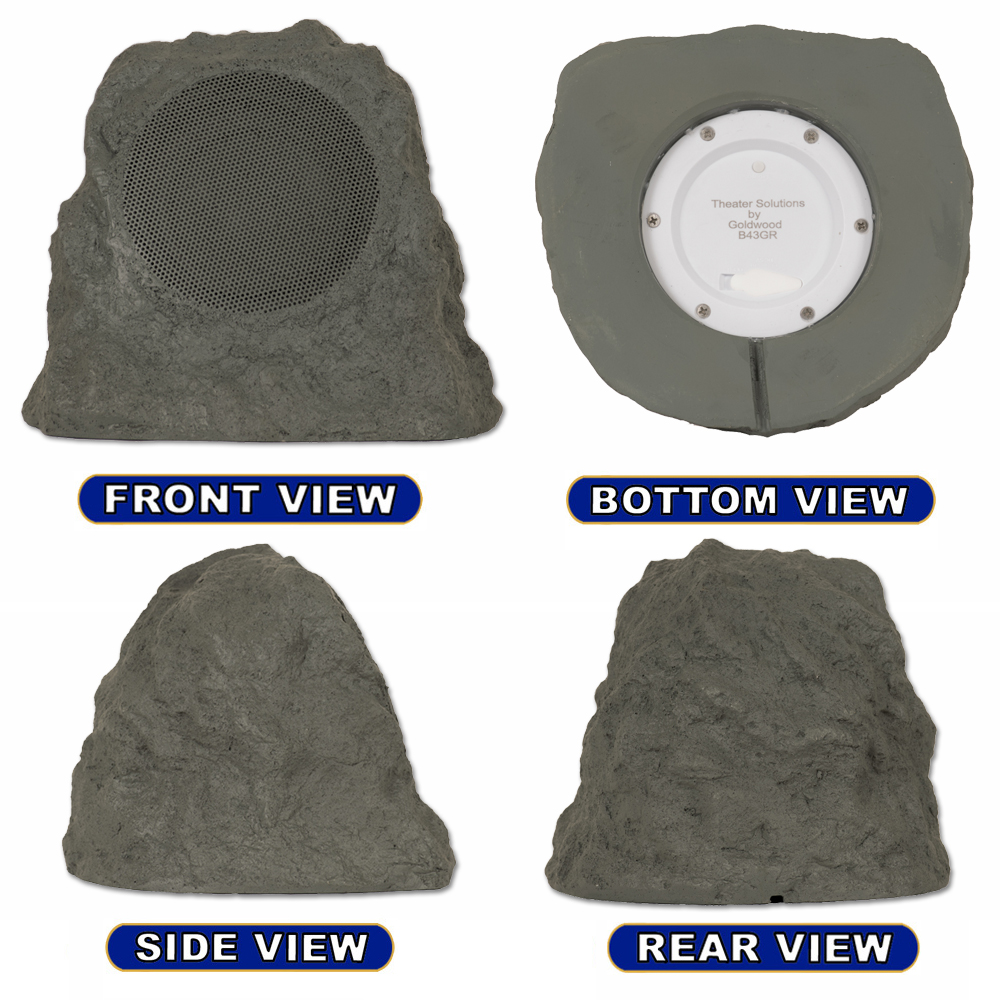 Theater Solutions Wireless 120W Rechargeable Bluetooth Rock Speaker Pair Grey | eBay