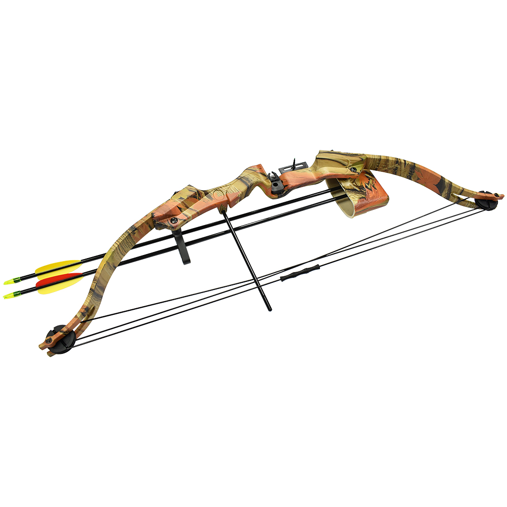 20 lb Camouflage Camo Archery Hunting Compound Bow +Quiver Crossbow 25