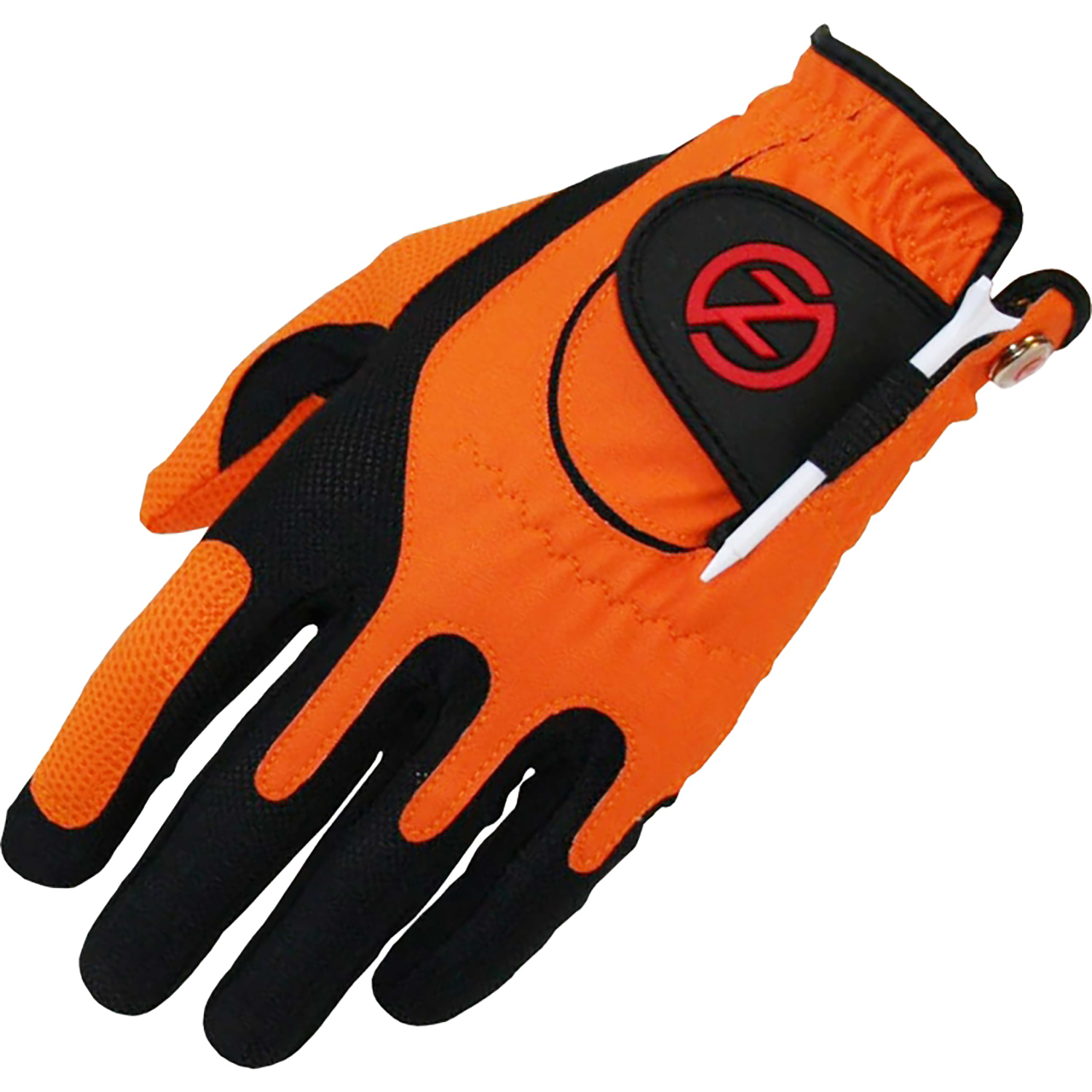 Zero Friction Men's Compression Golf Glove Orange Right Handed Golfer