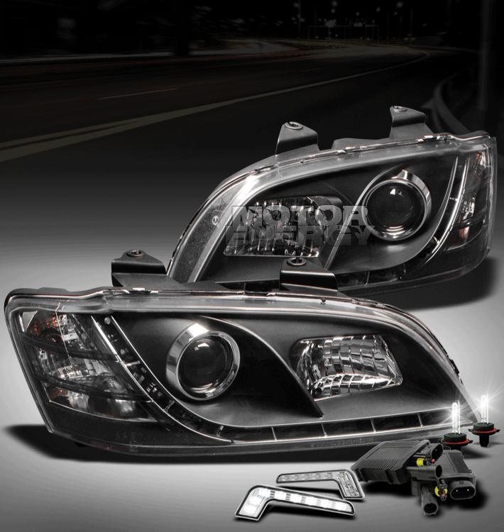 08 09 10 PONTIAC G8 GT GXP LED BLACK PROJECTOR HEAD LIGHT+DRL KIT+6000K