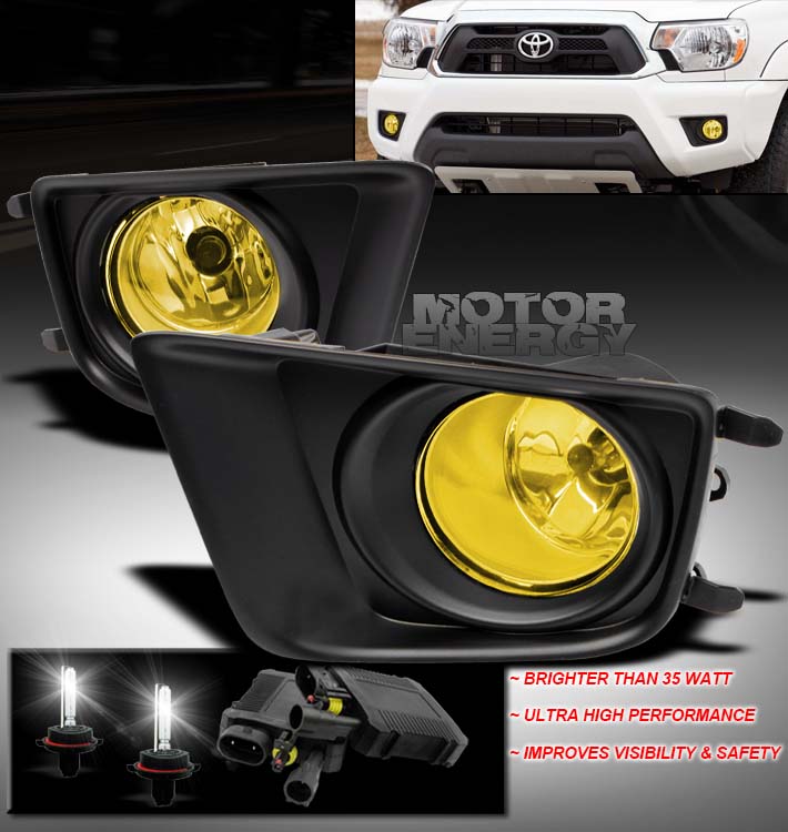 12-15 TOYOTA TACOMA PICKUP BUMPER YELLOW FOG LIGHTS+50W HID KIT+COVER