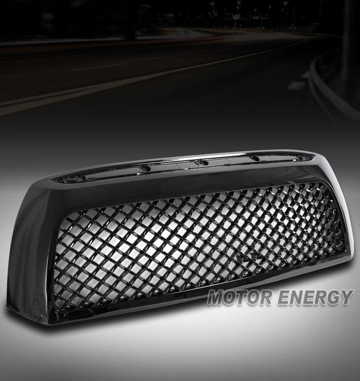 For 07-09 Toyota Tundra Gloss Blk Honeycomb Mesh Front Bumper Hood Grill Grille