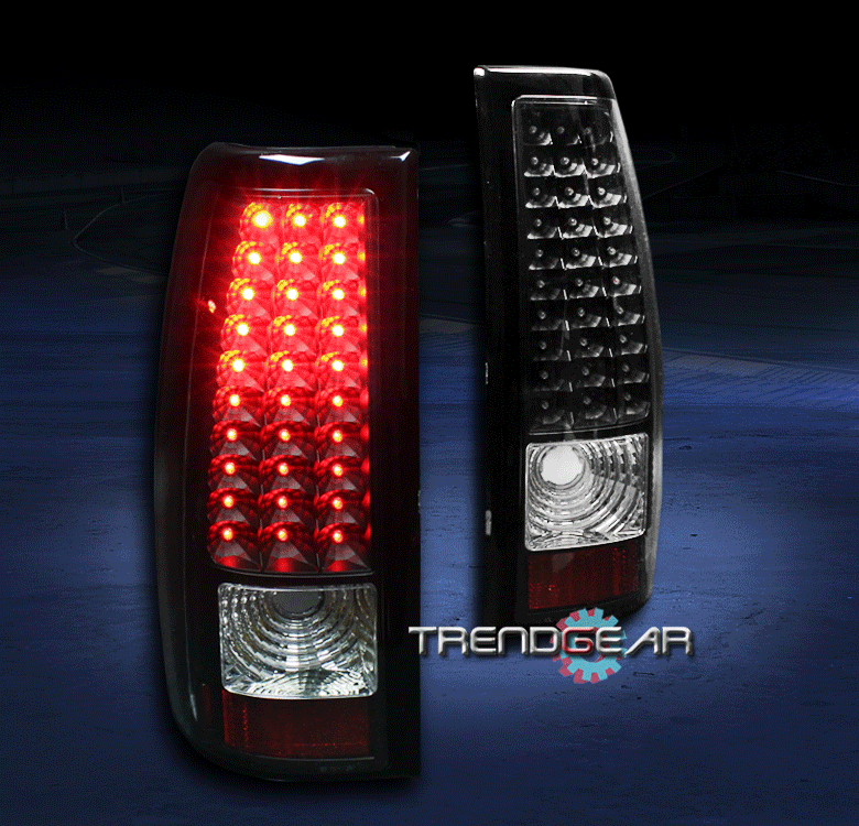 20032006 CHEVY SILVERADO/2004+ GMC SIERRA LED TAIL BRAKE LIGHTS REAR LAMP BLACK eBay