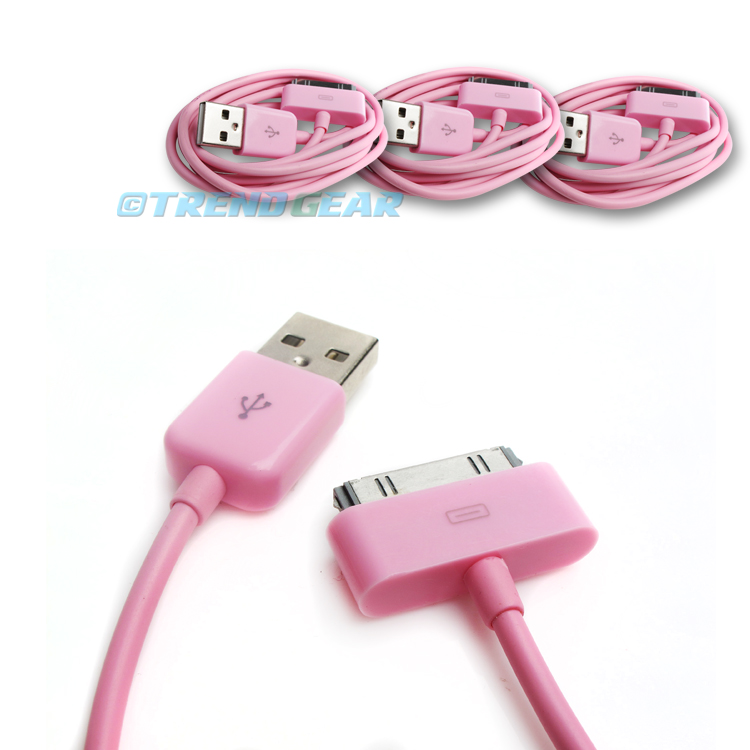 3X 3FT USB TO 30 PIN PINK CABLE DATA SYNC CHARGER SAMSUNG GALAXY TAB TABLET 7.0
