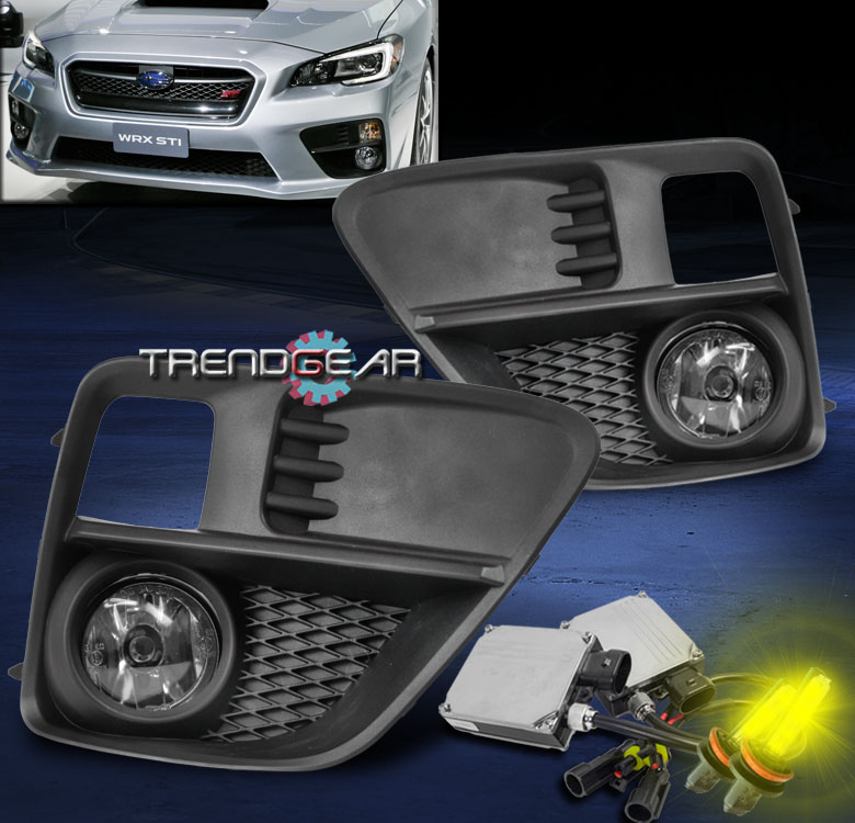 LOWER BUMPER YELLOW FOG LIGHT LAMP+3000K XENON HID FOR 2015-2017 IMPREZA WRX STI
