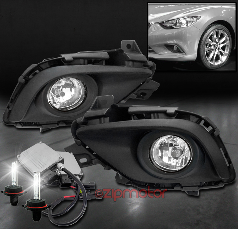 1415 MAZDA 6 SEDAN 4DR BUMPER DRIVING FOG LIGHT LAMP CHROME W/6000K