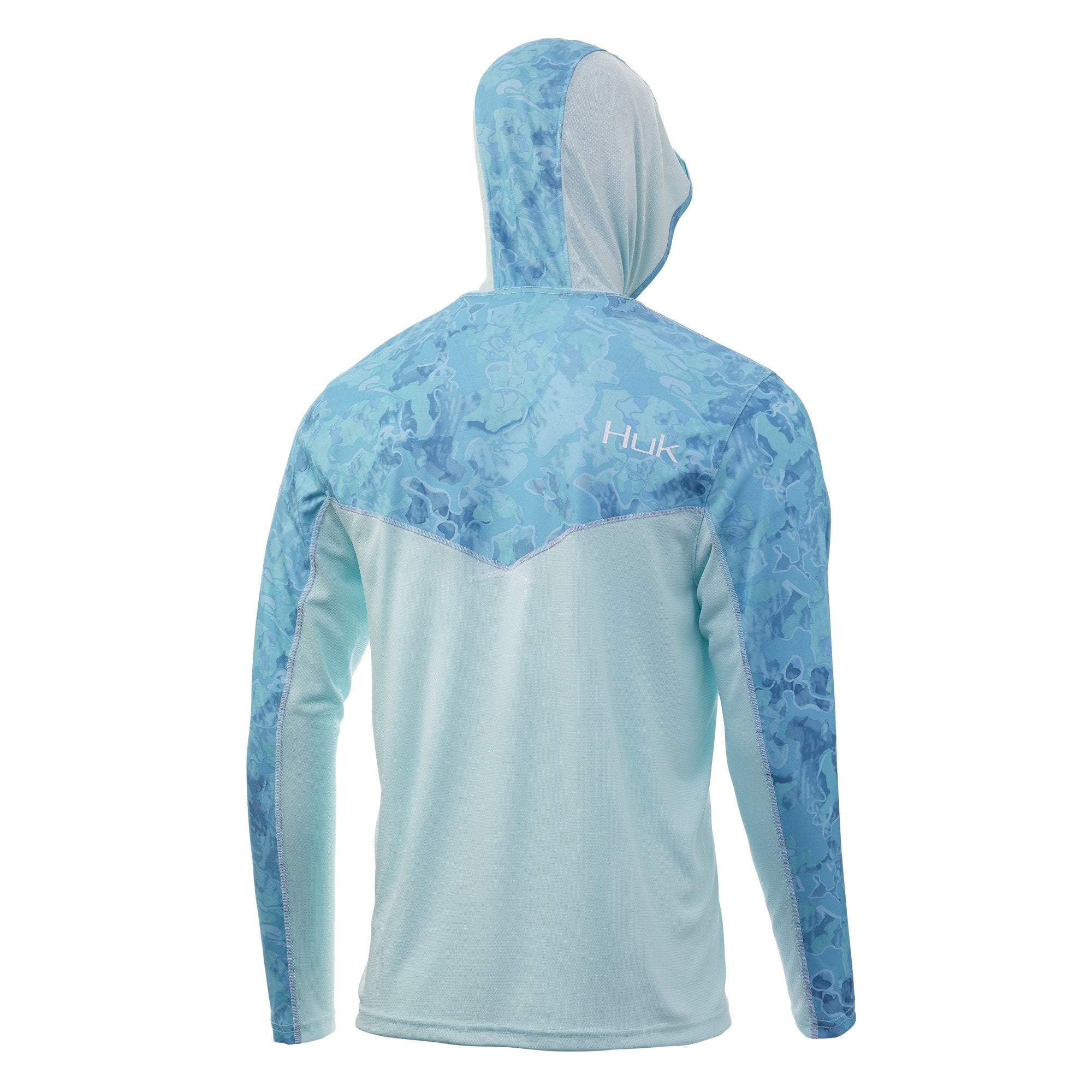 Huk Fishing Med Women's Gray/ blue Camo hooded Long Sleeve Dri Fit Shirt Outdoor | eBay