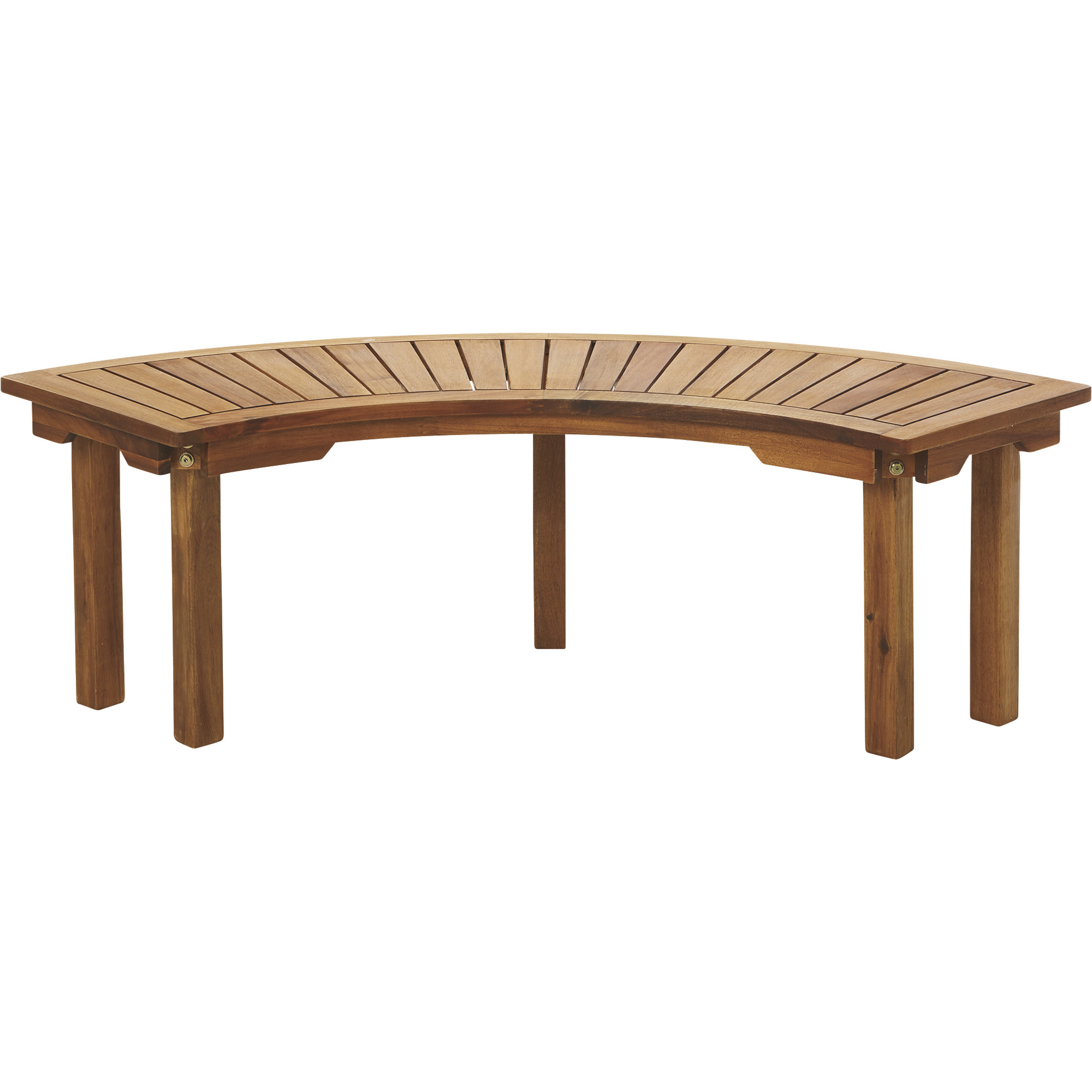 Curved Acacia Wood Backless Outdoor Firepit Garden Home Bench Seat