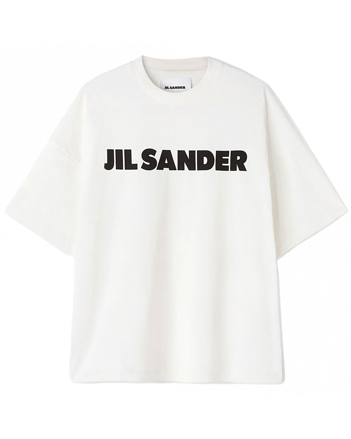 Jil Sander Mens Logo Print Cotton Jersey T-Shirt Large Porcelain