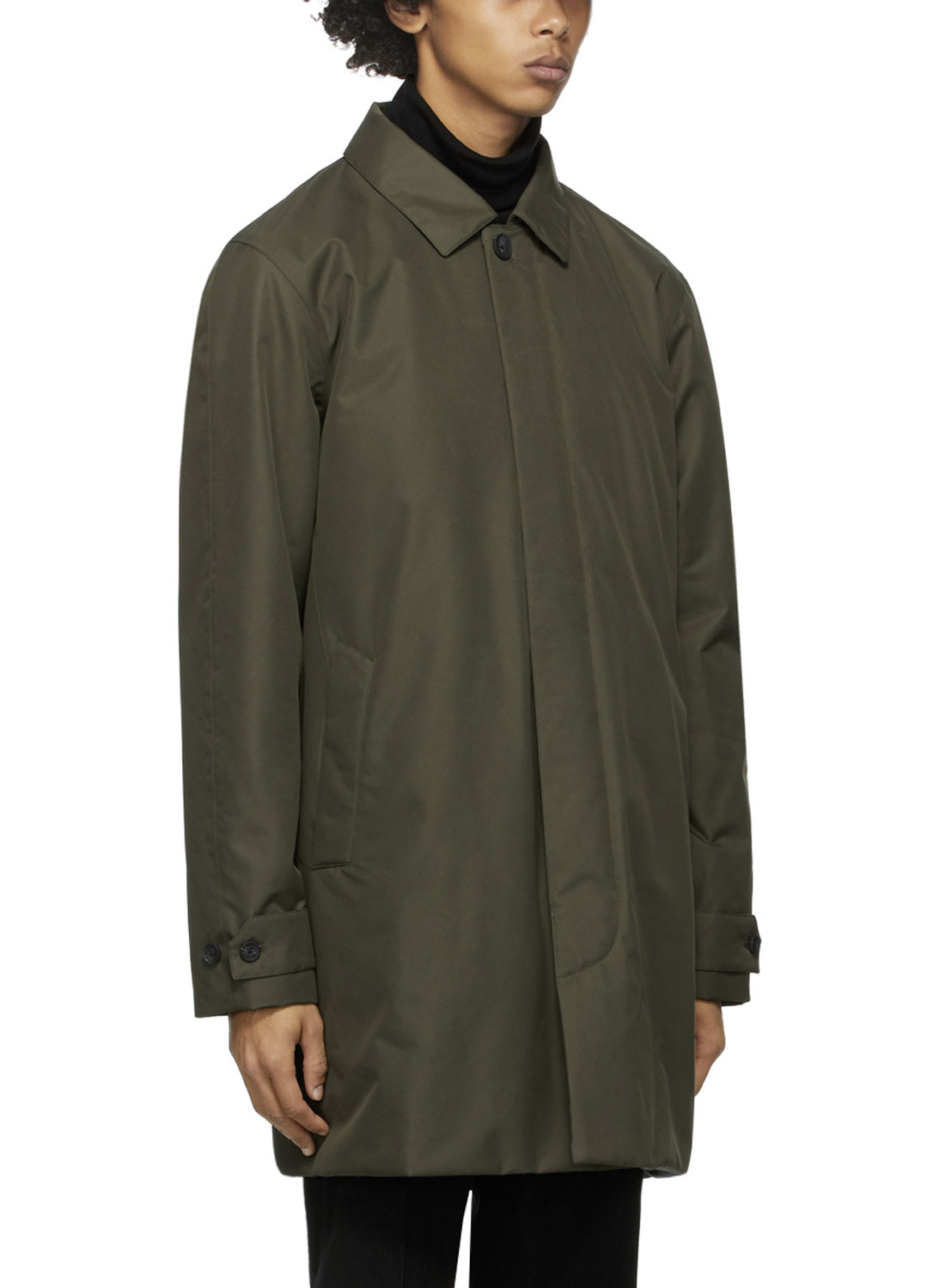 Pre-owned Z Zegna Mens Microtene Mac Coat X-large Green Raincoat - $940