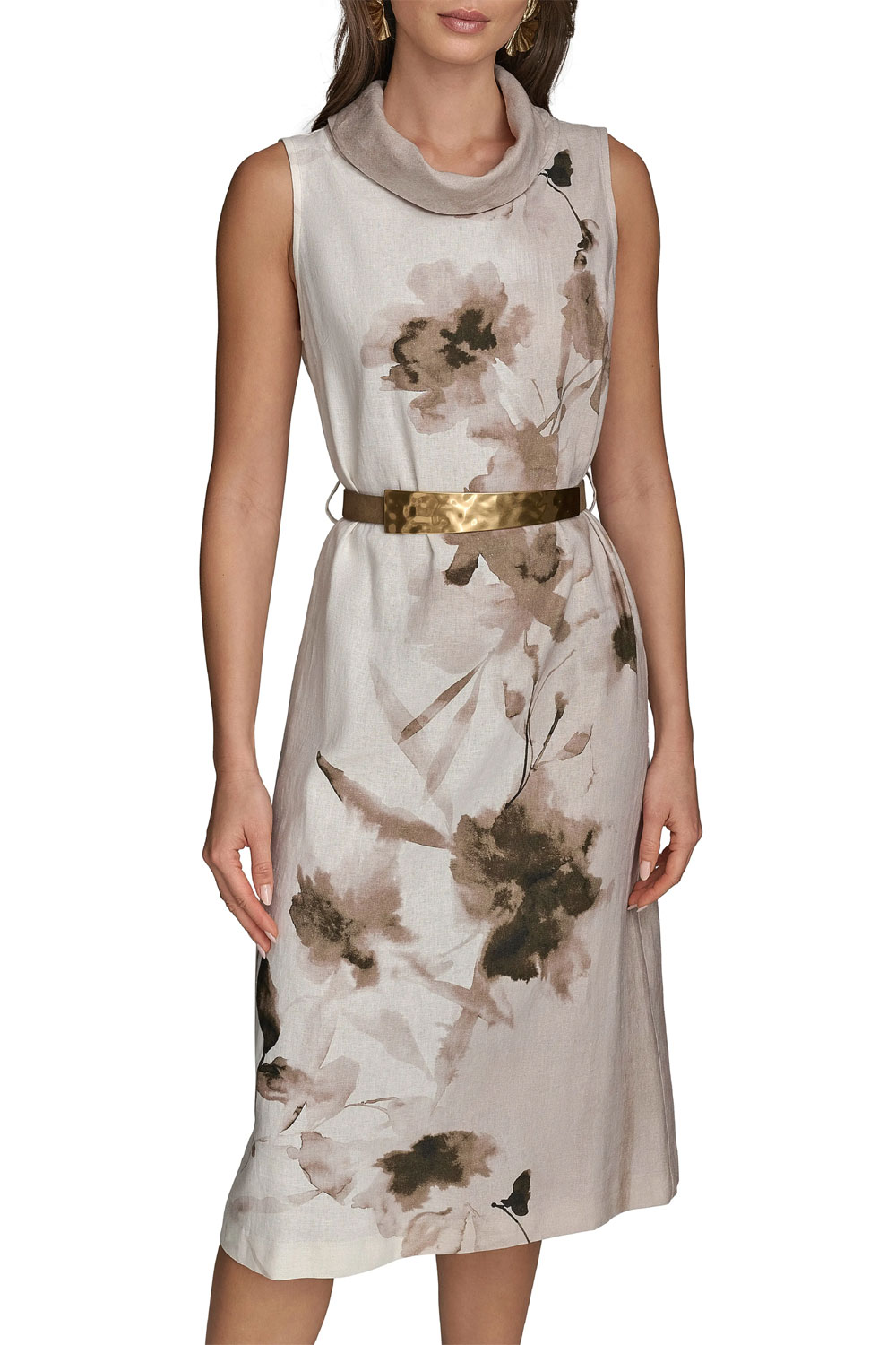 chinese dress ladies Linen Blend Midi Shirt Dress | Shirt Dress
