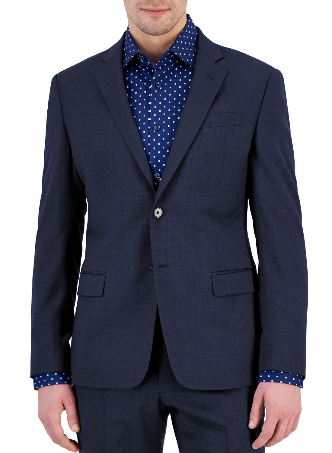 Armani Exchange Mens Slim Fit Wool Suit Jacket 38 Regular Dark