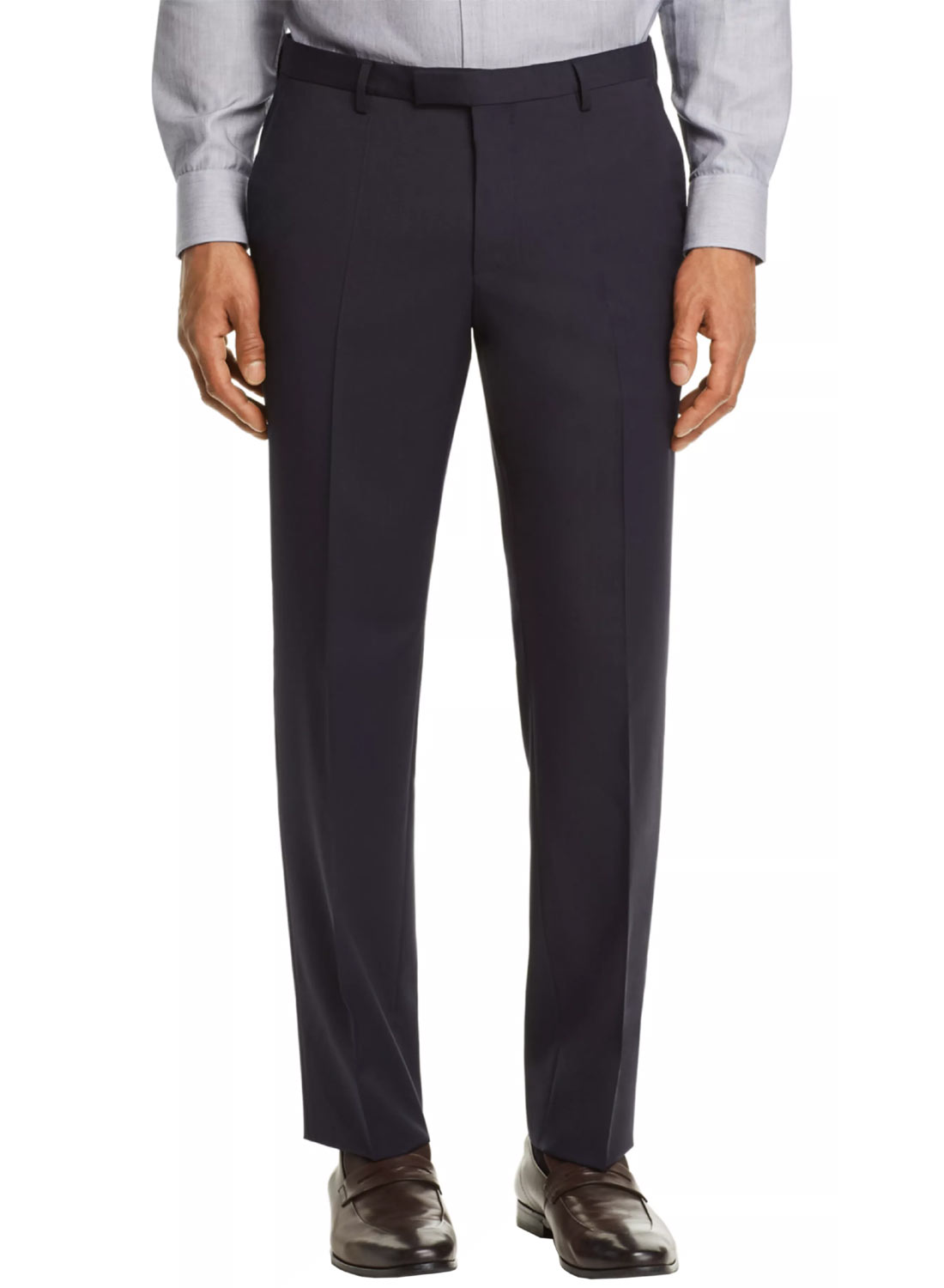 Hugo Boss Mens Regular Fit Leenon1 Flat Front Wool Dress Pants 40