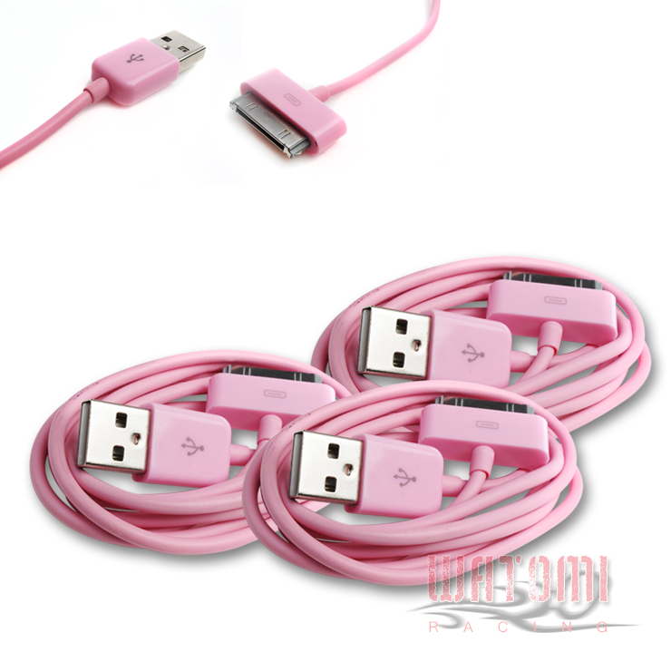 5X 6FT USB SYNC DATA POWER CHARGER CABLE APPLE NEW IPAD IPHONE IPOD TOUCH PINK