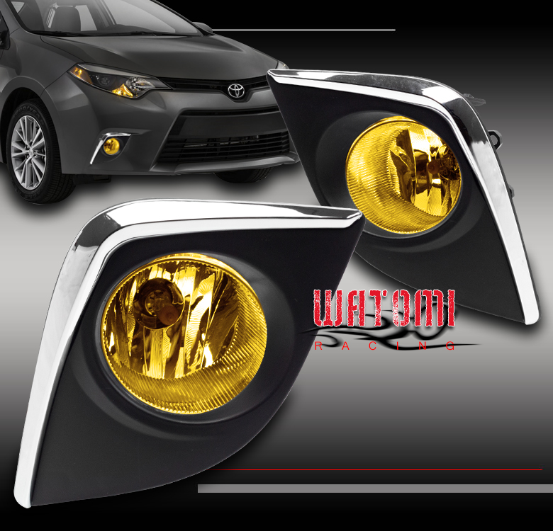 14-16 TOYOTA COROLLA FRONT BUMPER DRIVING YELLOW FOG LIGHTS LAMP W