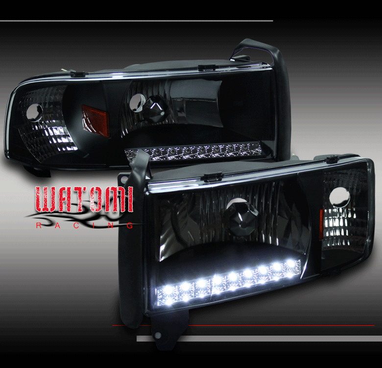 FOR 9401 RAM LED STRIP CRYSTAL BLACK HEAD LIGHTS+CORNER SIGNAL 1500