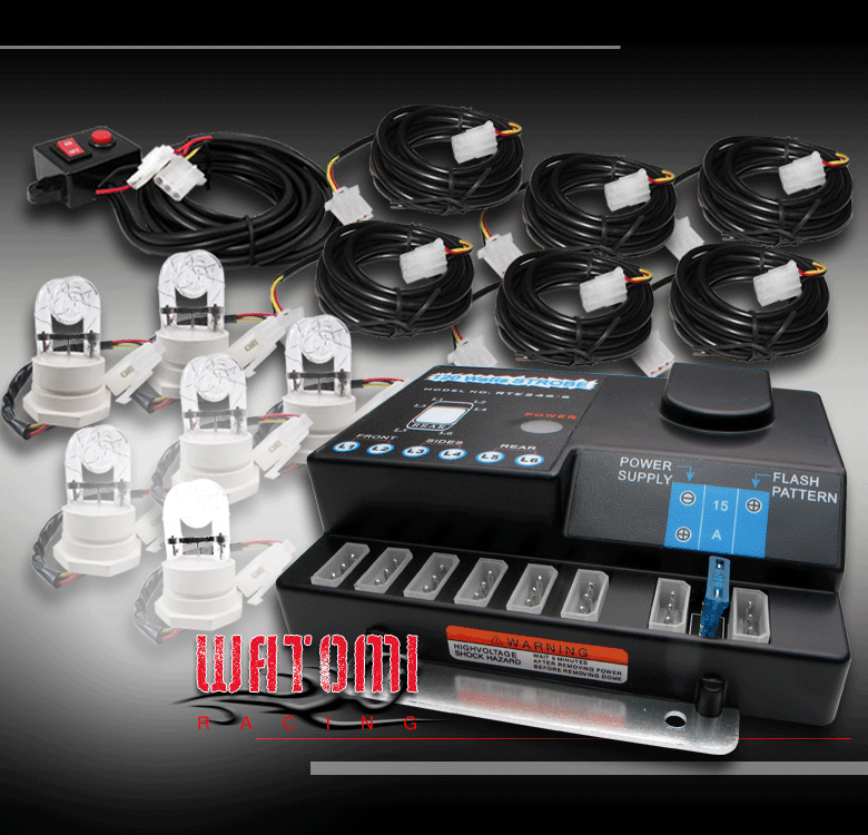 120W 6X20W CHROME FLASH STROBE LIGHT BULB SYSTEM EMS POLICE AMBULANCE