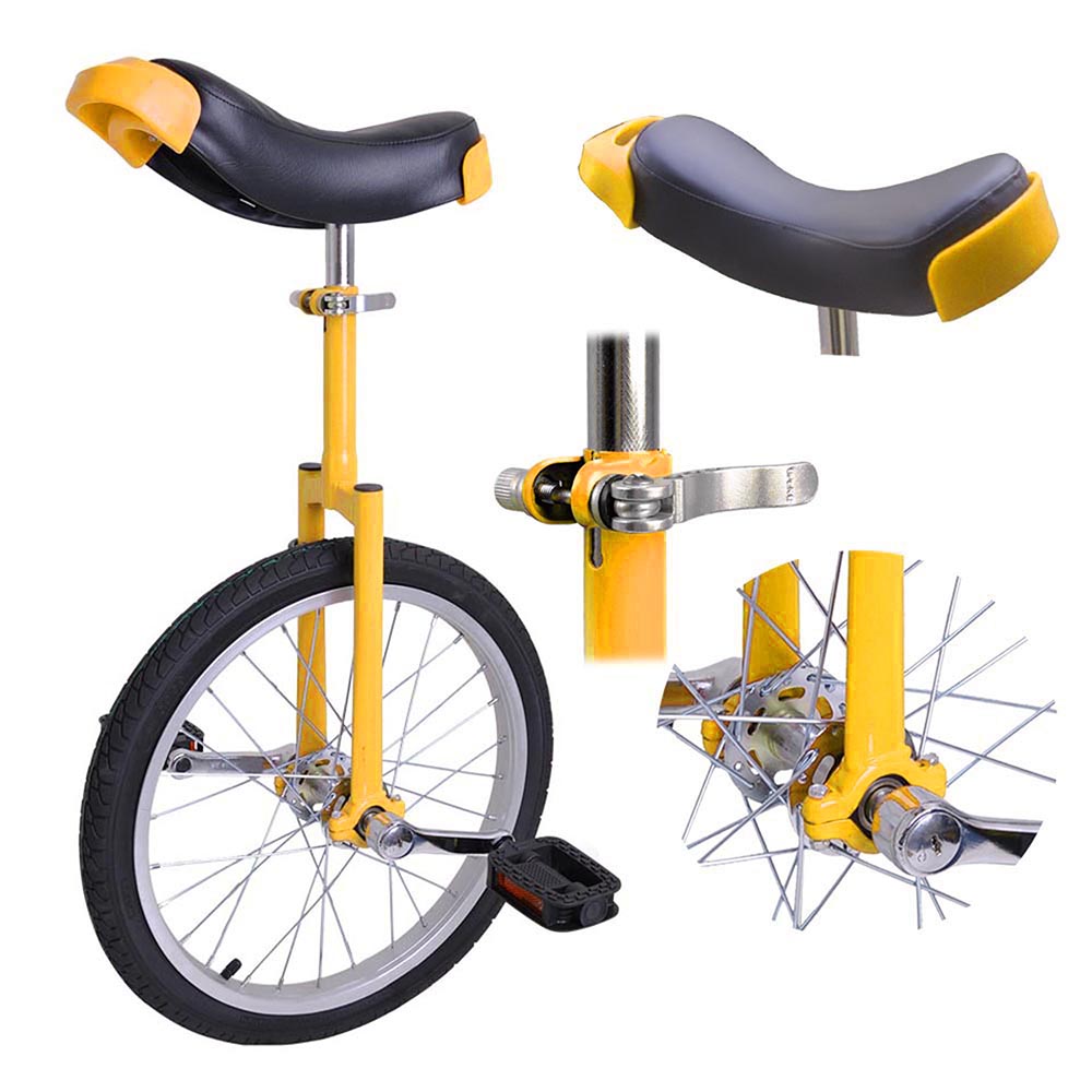 18in Unicycle Wheel Balance Uni Cycle Fun Bike Fitness Circus Cycling SILVER
