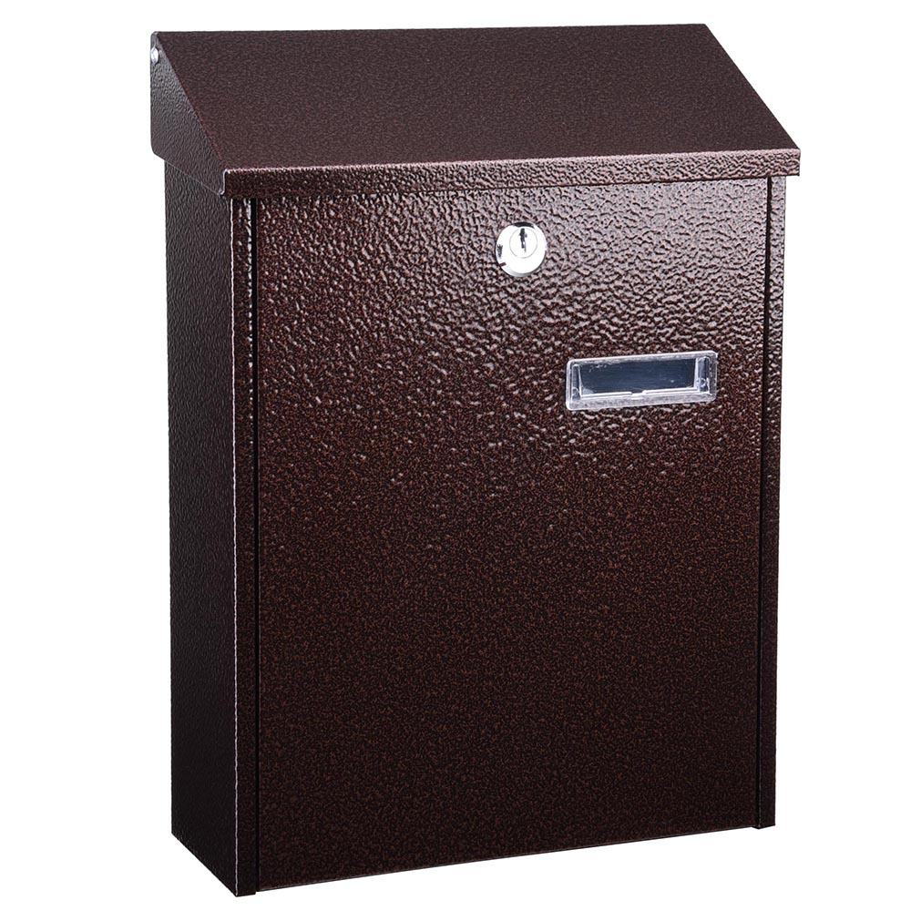 Steel Locking Mailbox Mail Box Wall Mount Newspaper Letter box Door & 2