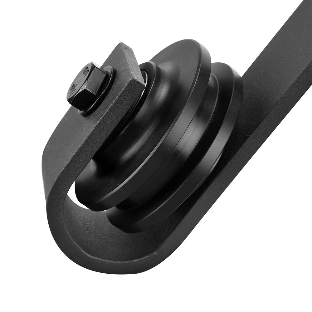 2PCS Steel Sliding Barn Roller Wood Door Wheel Set Replacement I Shape Coffee