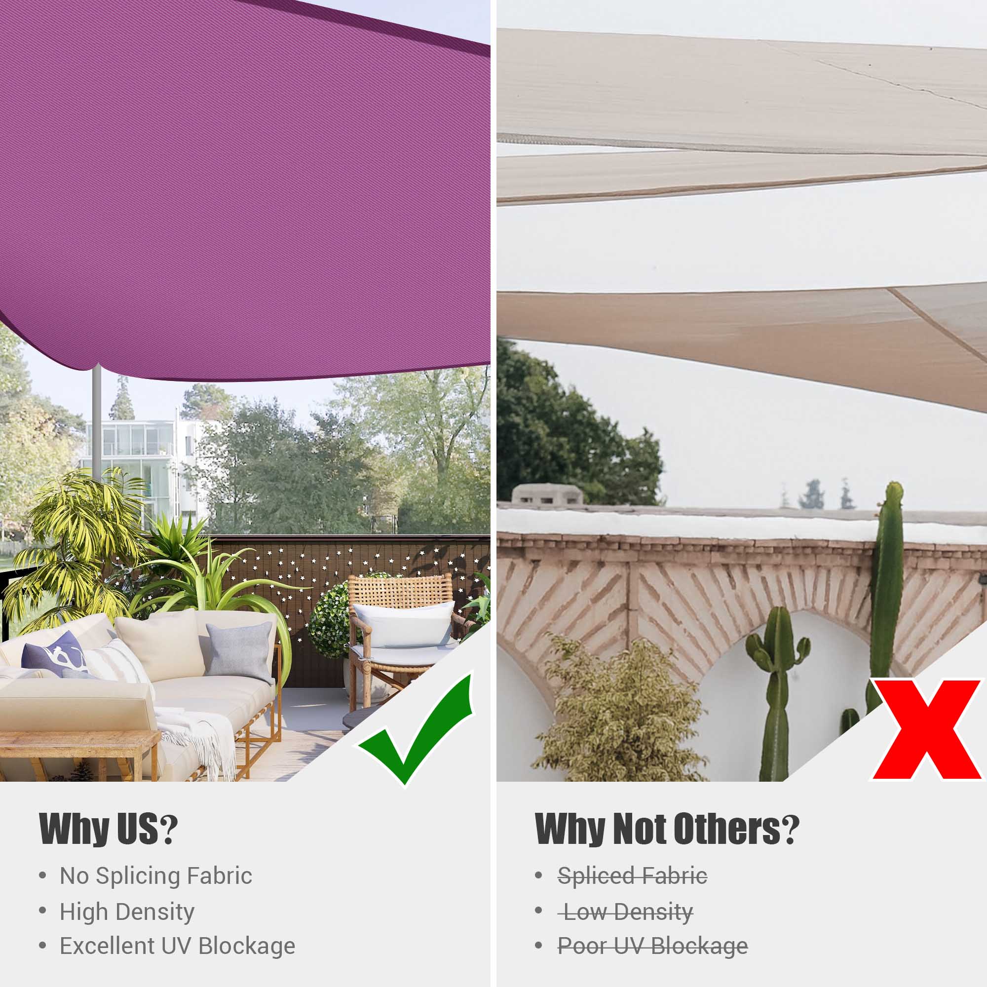 Yescom Sun Shade Sail Outdoor Top Canopy Patio 11' 16.5' Triangle 18' Square - Picture 23 of 165