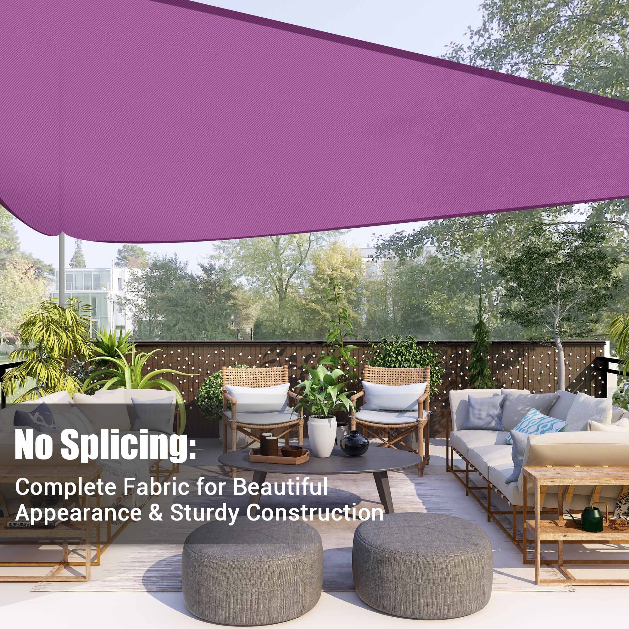 Yescom Sun Shade Sail Outdoor Top Canopy Patio 11' 16.5' Triangle 18' Square - Picture 24 of 165