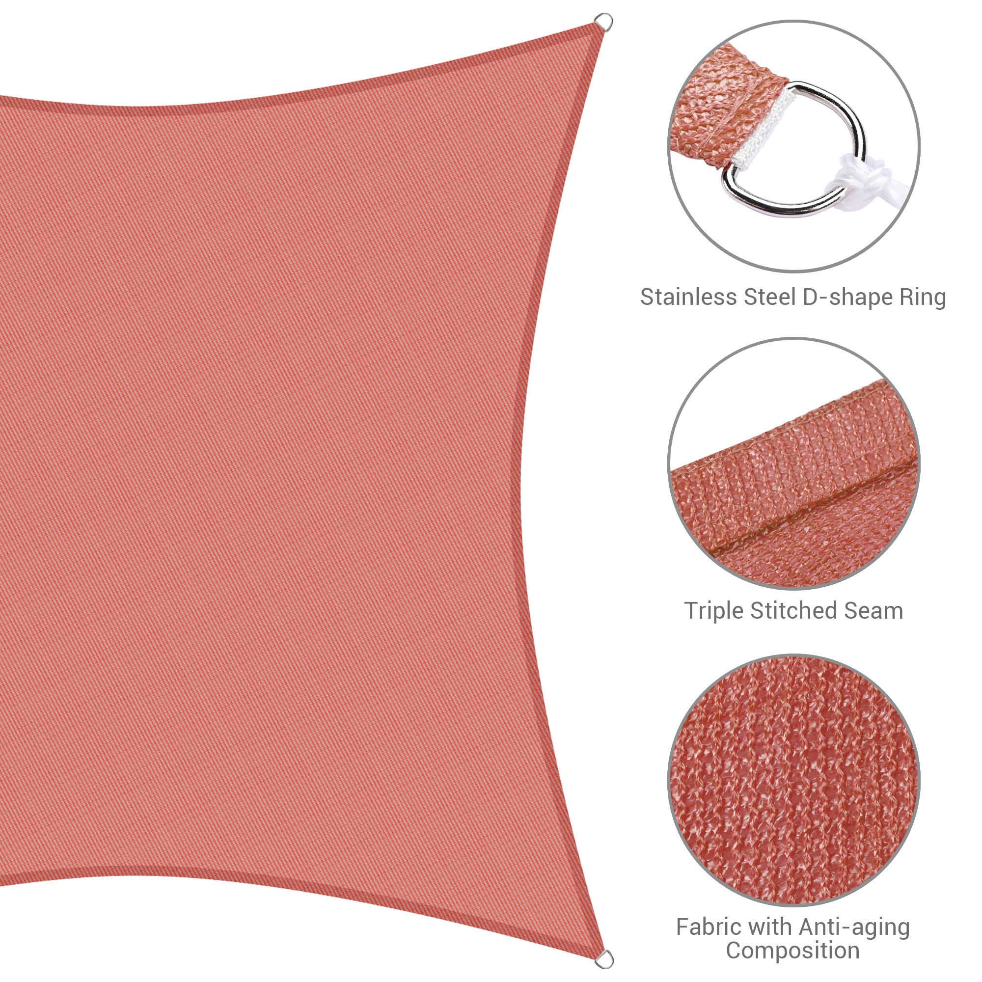 16x16 Ft 97% UV Block Square Sun Shade Sail Canopy Outdoor