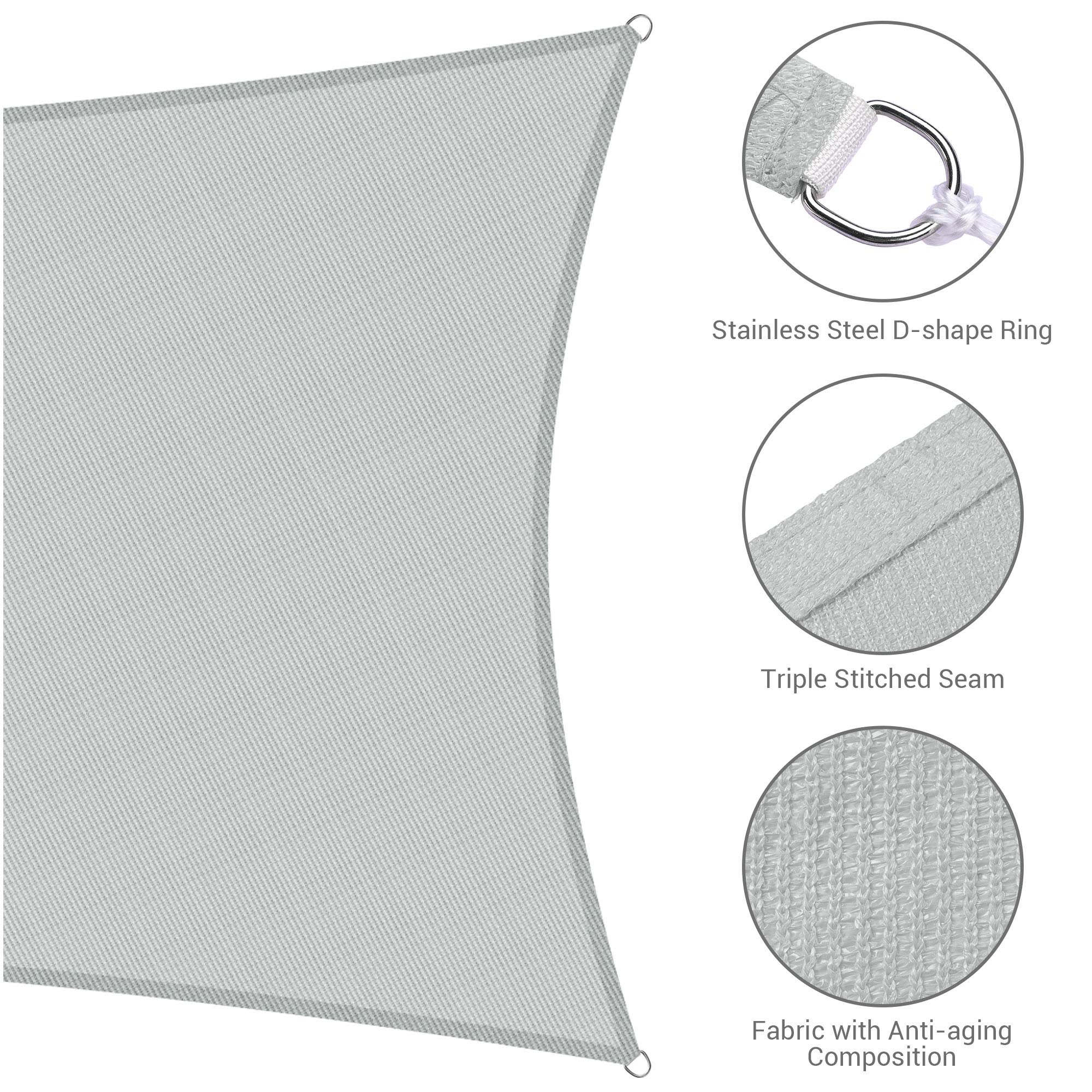 10x8Ft/13x7Ft/13x10Ft 97% UV Block Rectangle Sun Shade Sail Canopy Outdoor Pool - Picture 6 of 16