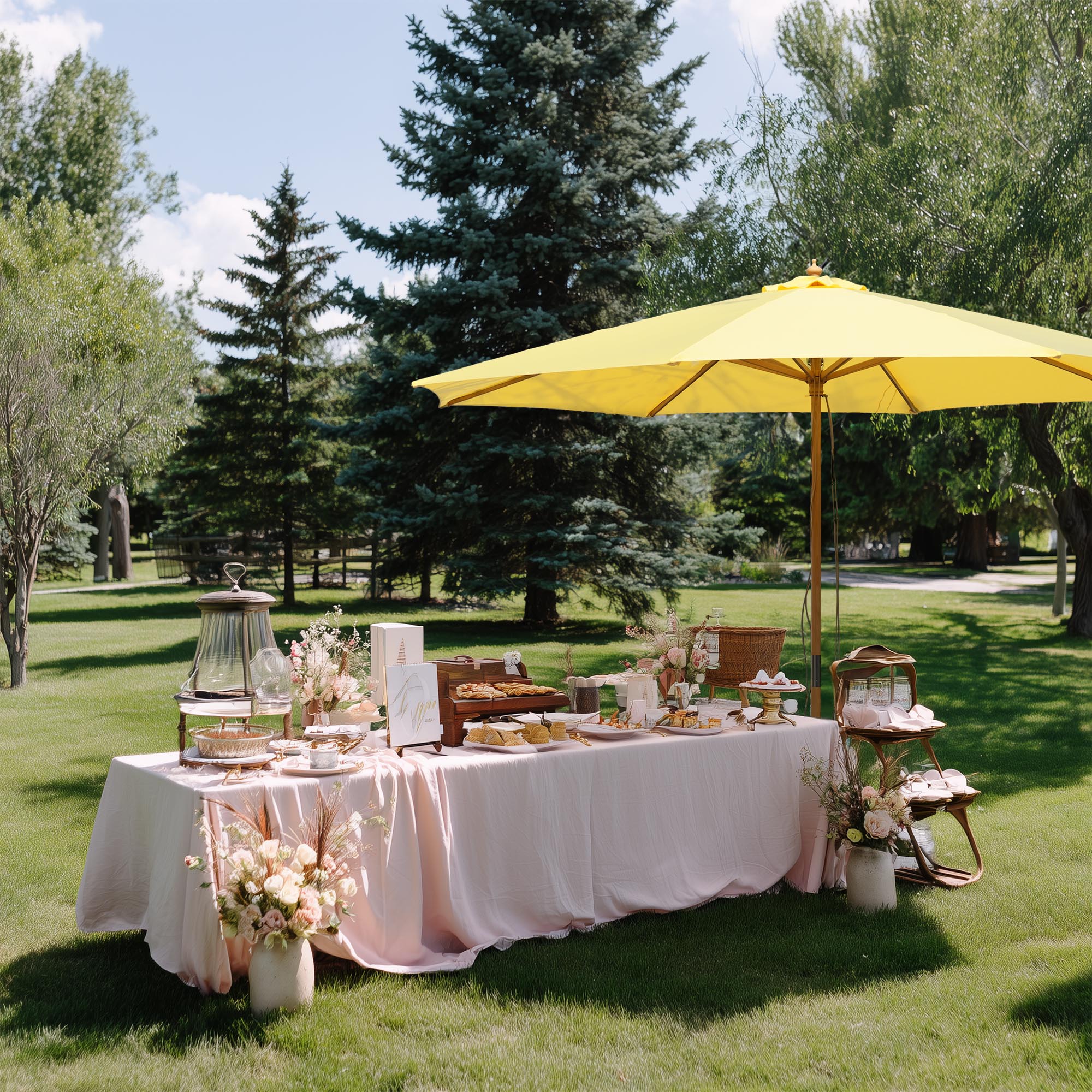 9' 13' Outdoor Patio Wood Umbrella Wooden Pole Market Beach Garden Sun Shade - Picture 9 of 67