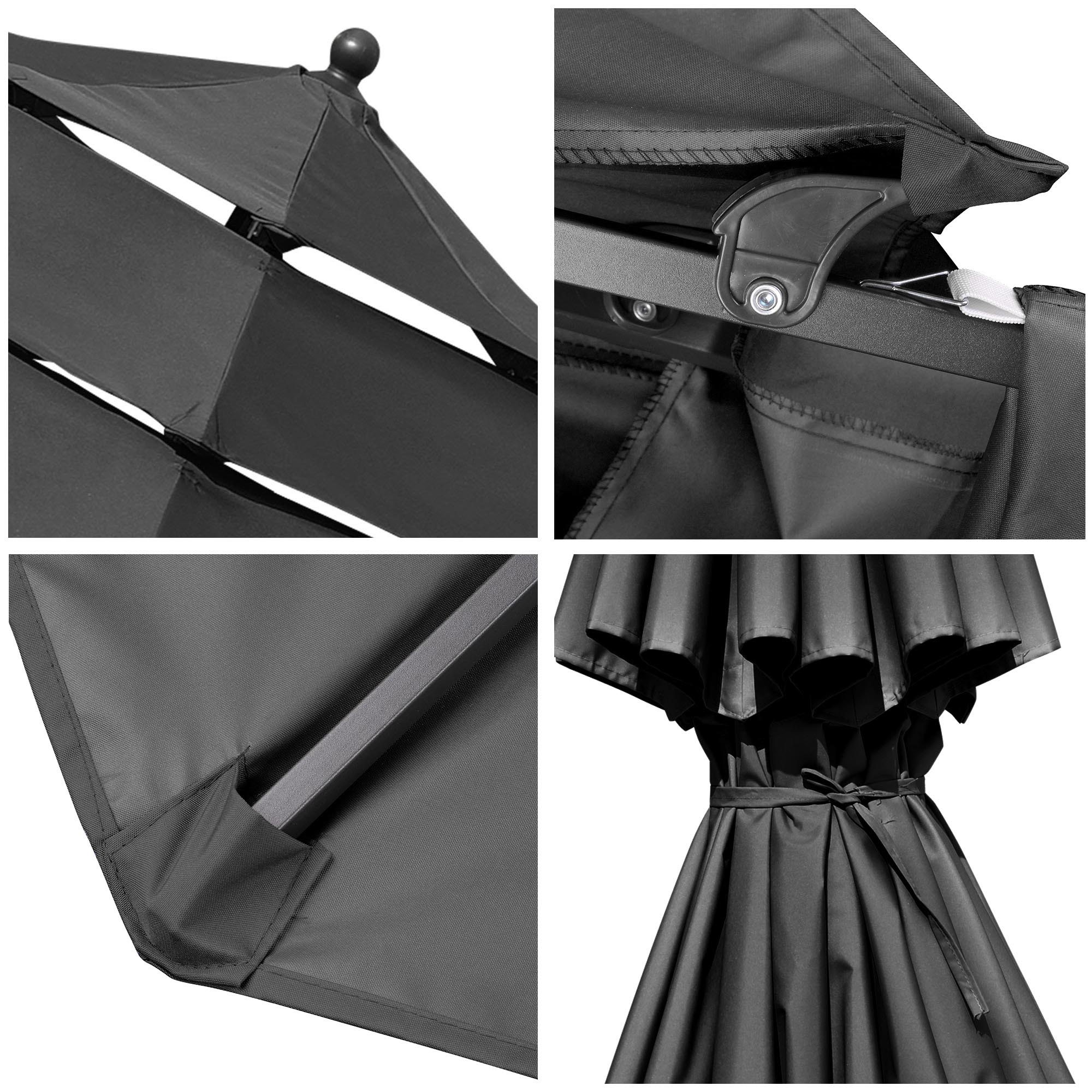 11 Ft Patio Umbrella with Protective Cover Crank Tilt Aluminum 3 Tier Color Opt - Picture 15 of 30