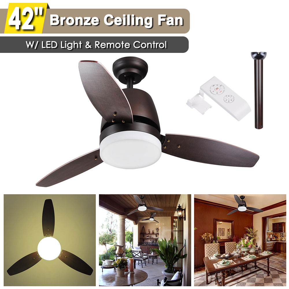 REMOTE CONTROL CEILING Fan with LED Light 3 Blades Summer Cooler