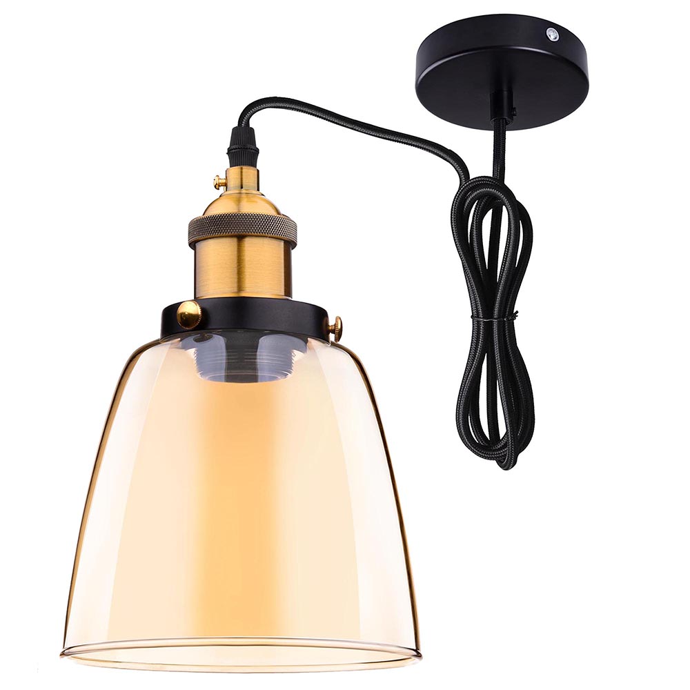 Primitive Ceiling Lights - Vintage Industrial Primitive Glass Hanging