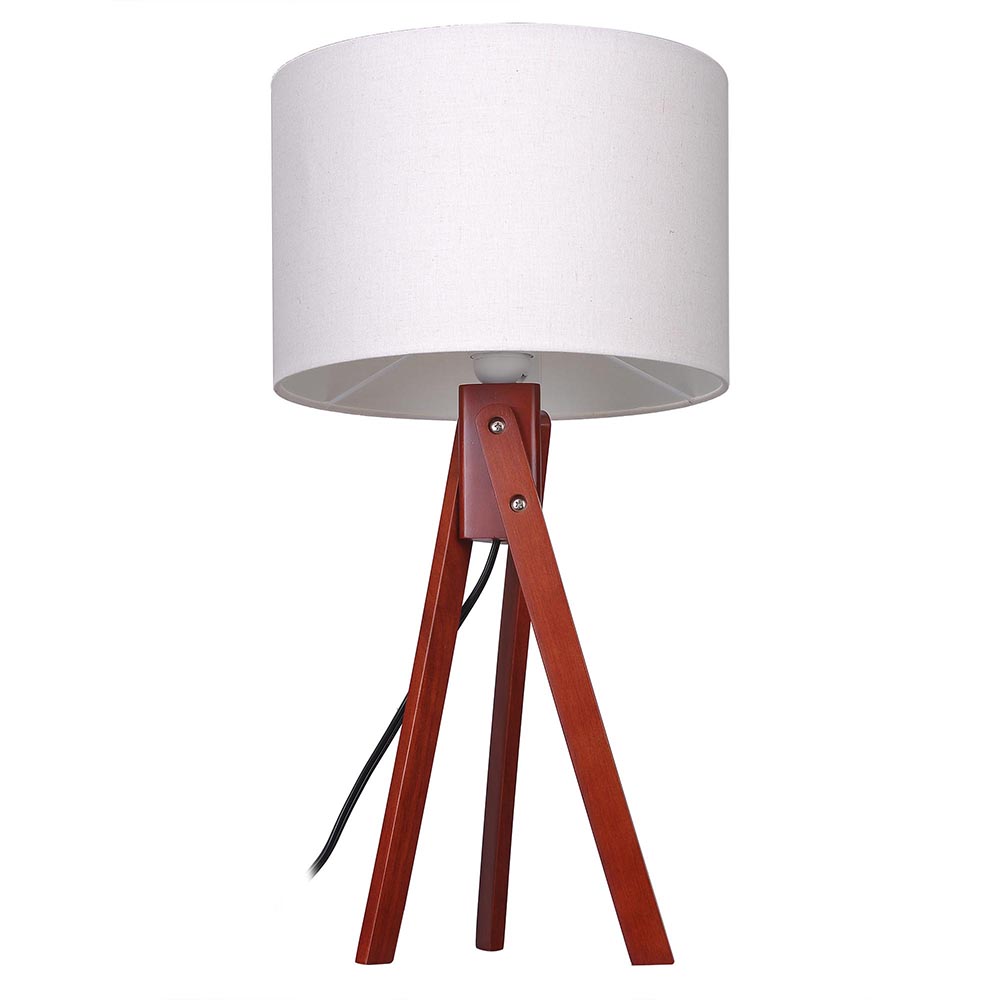Modern Tripod Table Desk Floor Lamp Wood Wooden Stand Home Office