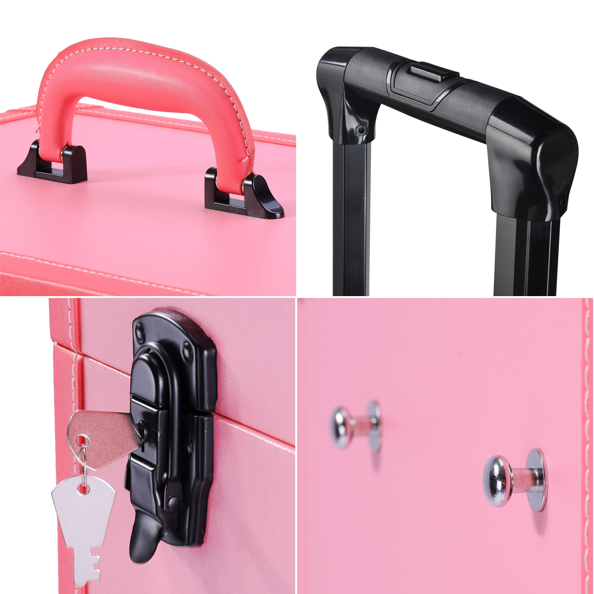 Professional Rolling Makeup Trolley Cosmetic Case Lockable Studio Light