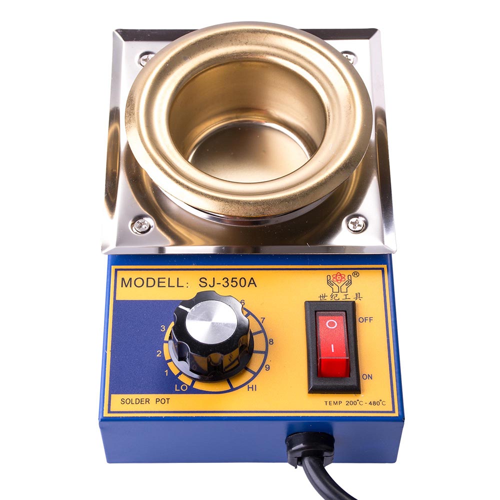 50mm Solder Pot Soldering Desoldering Bath 200480℃ Titanium Plate 500g